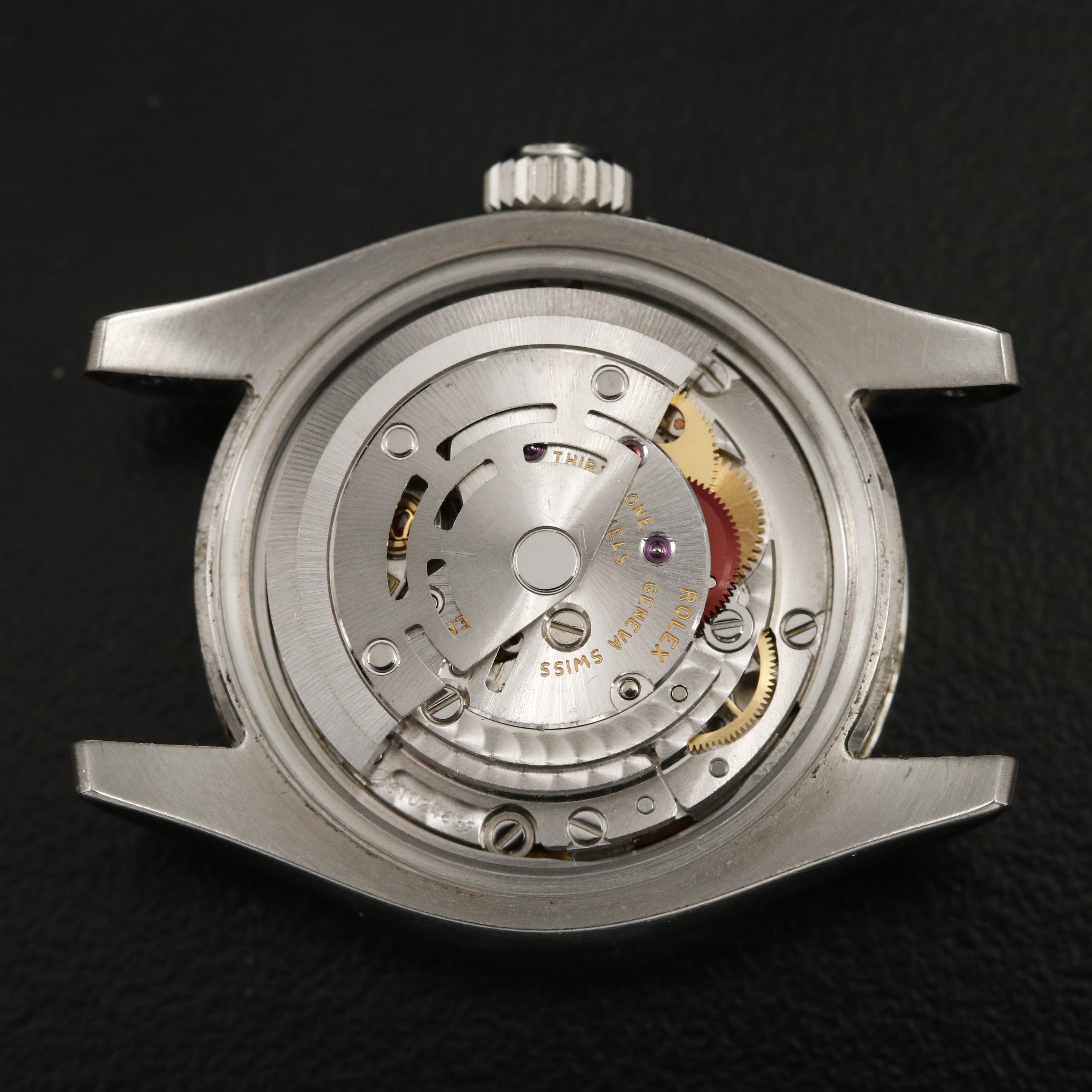 Rolex Oyster Perpetual Black Arabic Pink Markers Watch