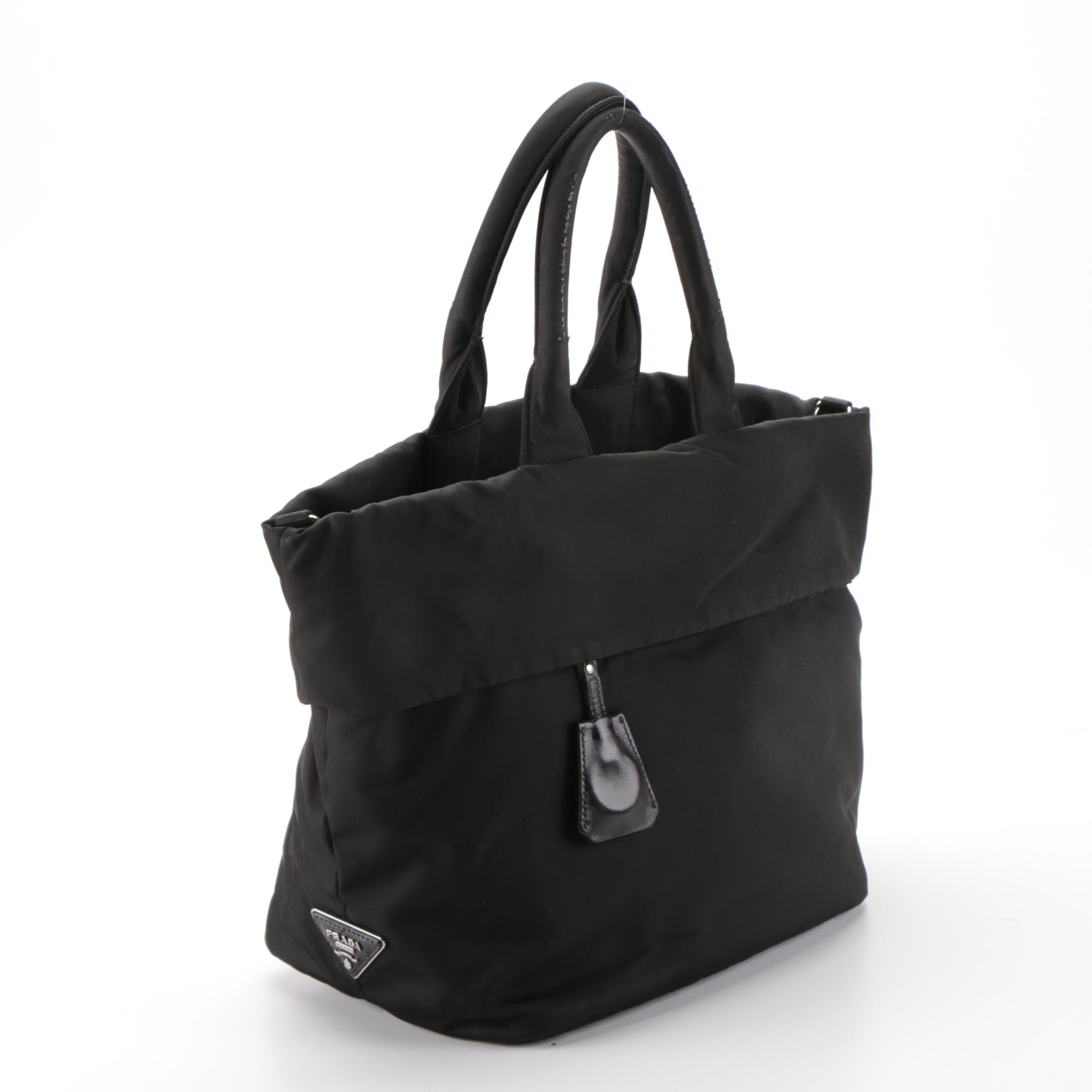 Prada Black Reversible Nylon Tote Bag