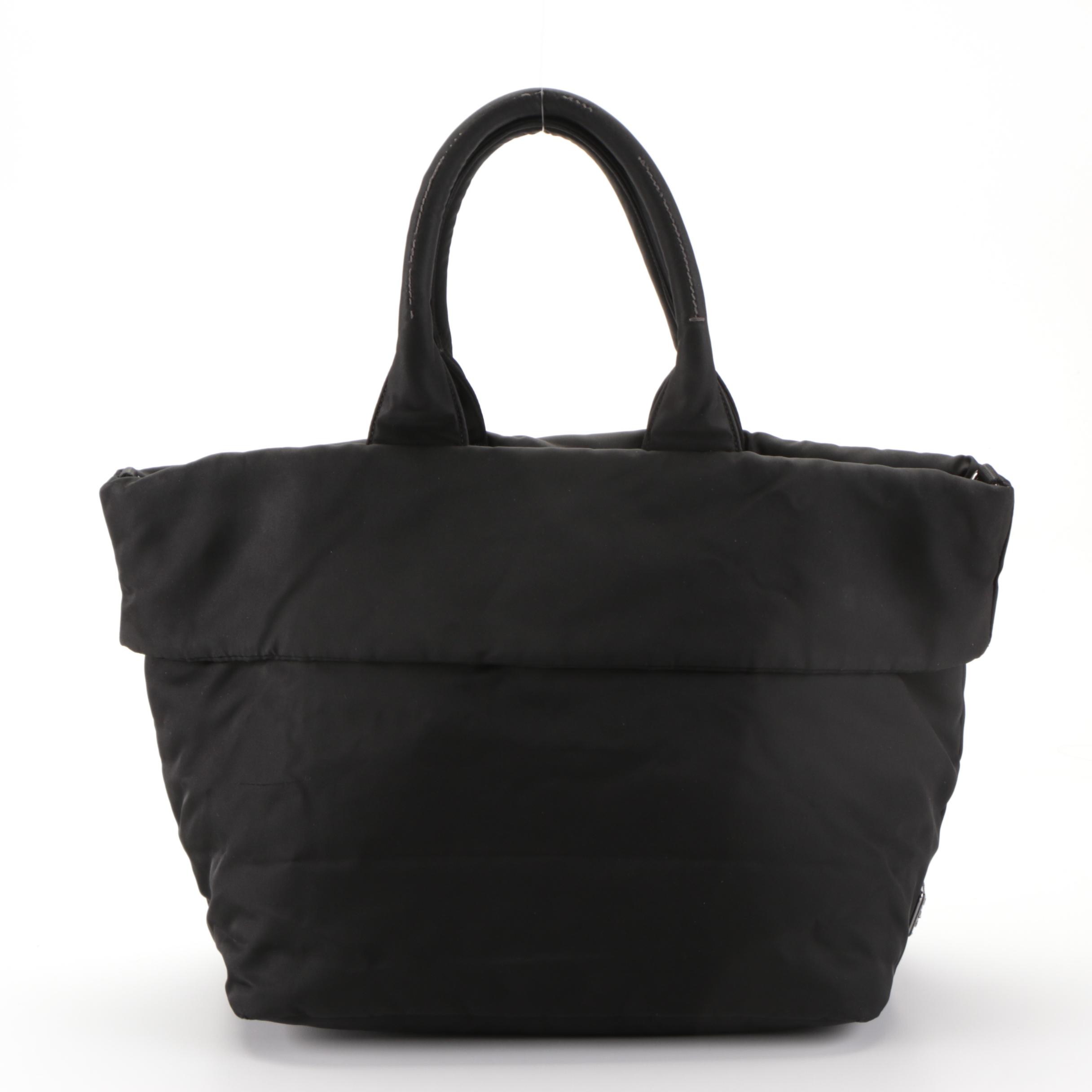Prada Black Reversible Nylon Tote Bag