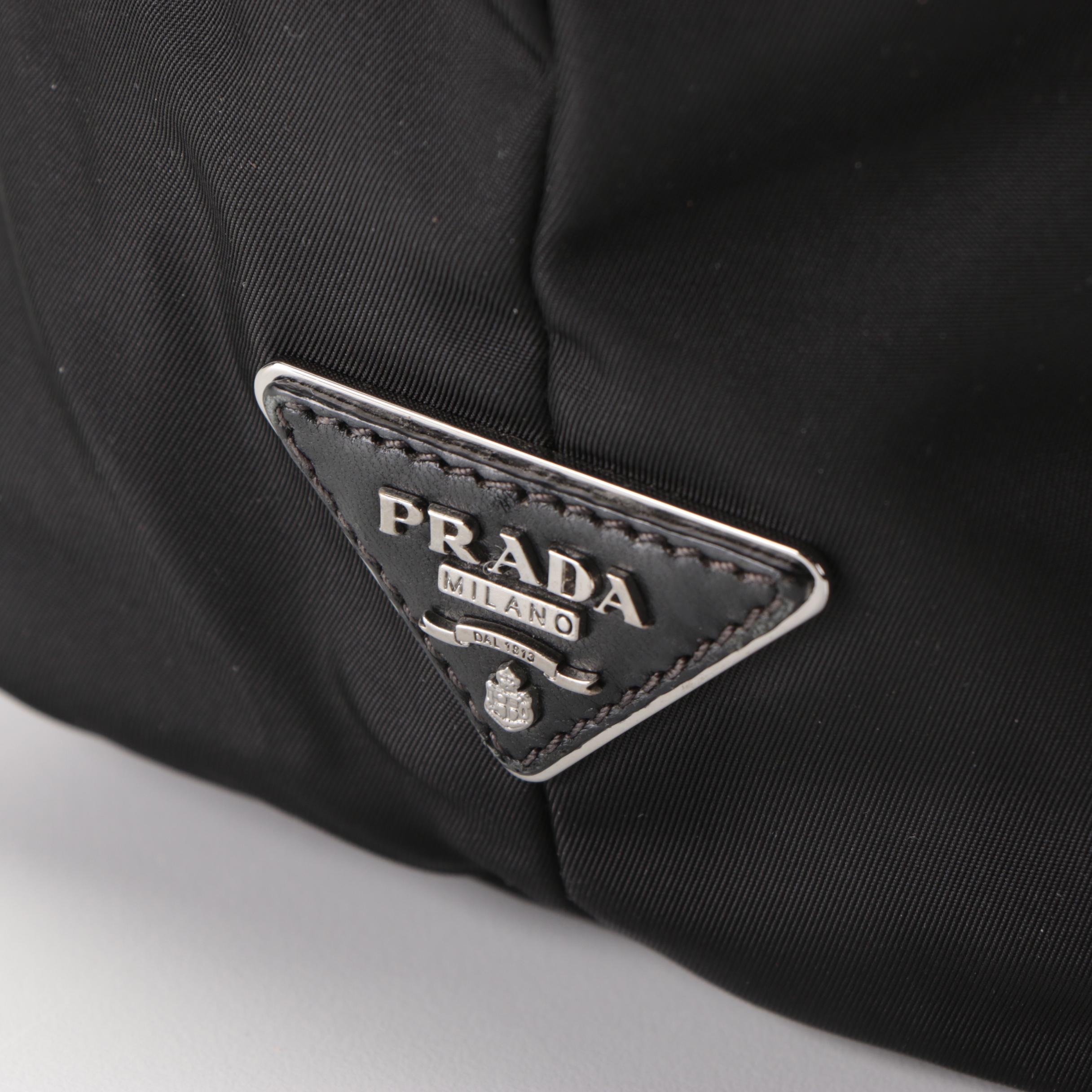 Prada Black Reversible Nylon Tote Bag