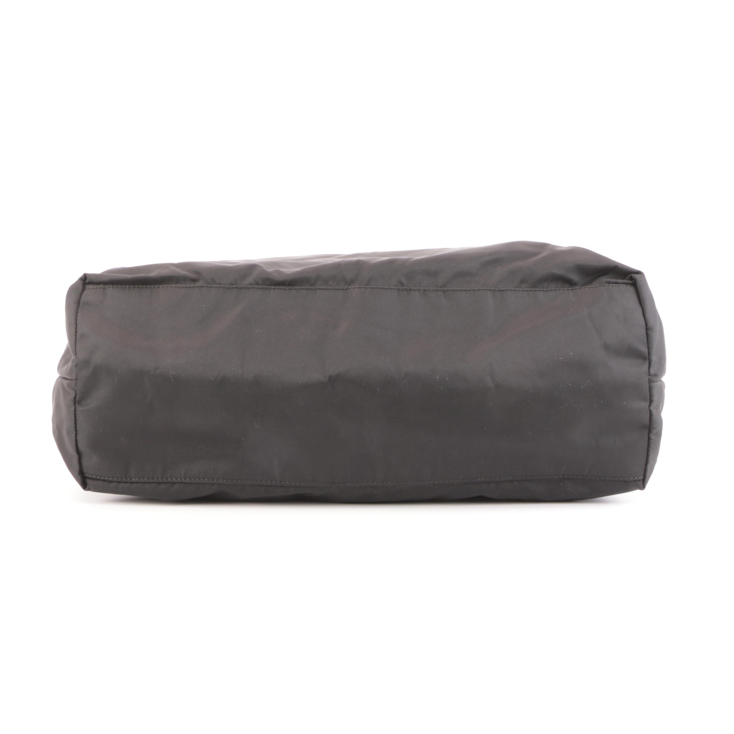 Prada Black Tessuto Nylon and Leather Tote