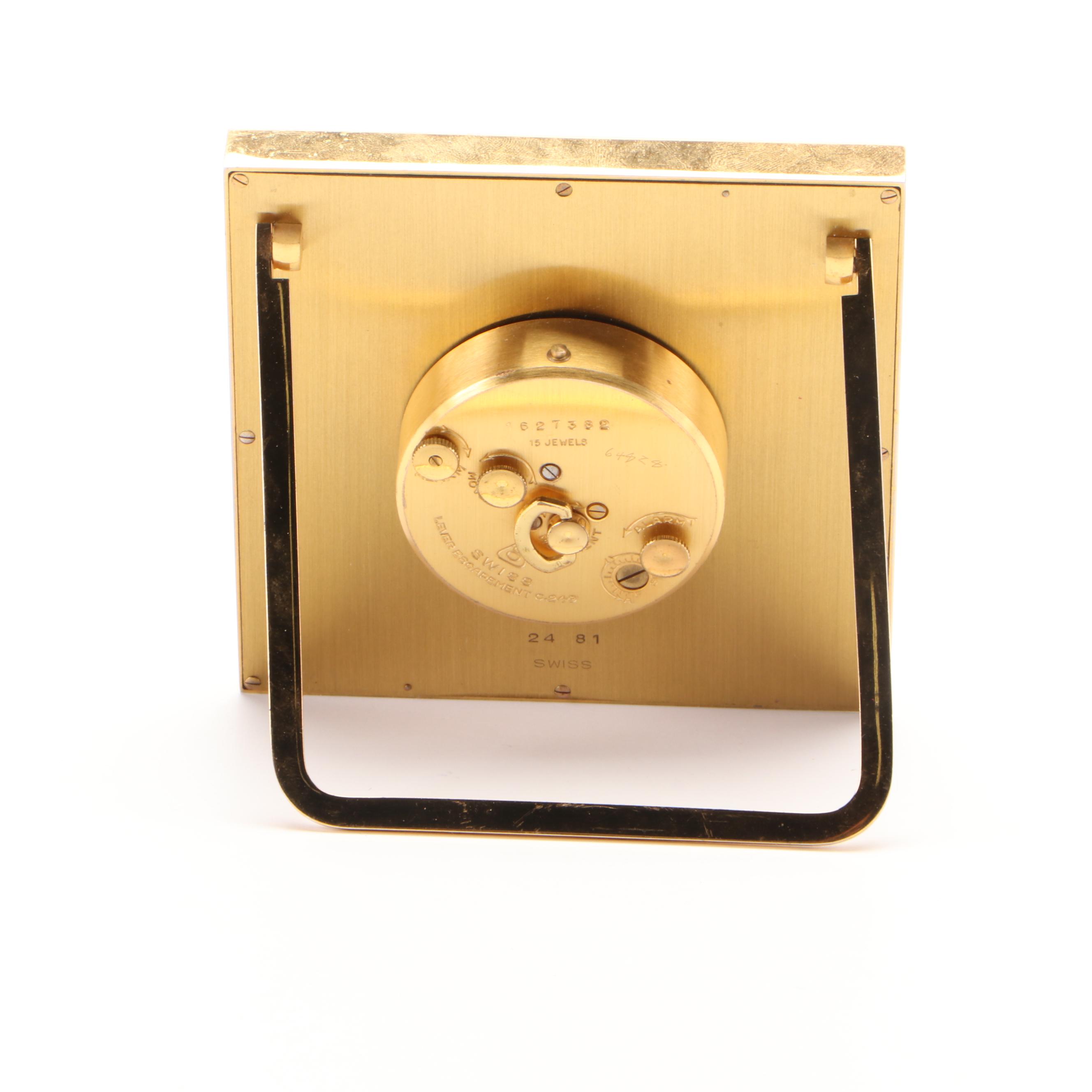 Tiffany & Co. 8 Day Swiss Movement Travel Alarm Clock