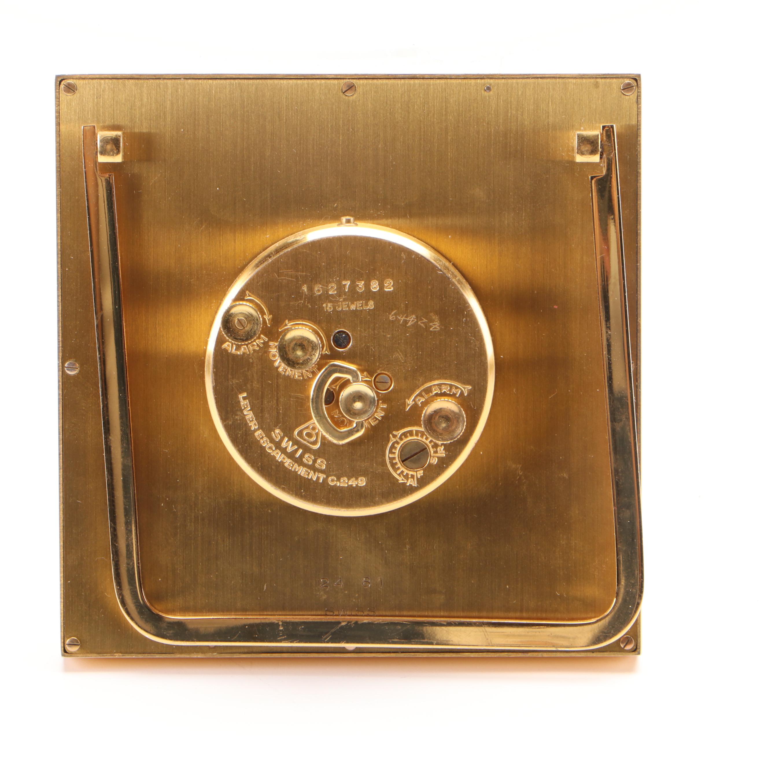 Tiffany & Co. 8 Day Swiss Movement Travel Alarm Clock