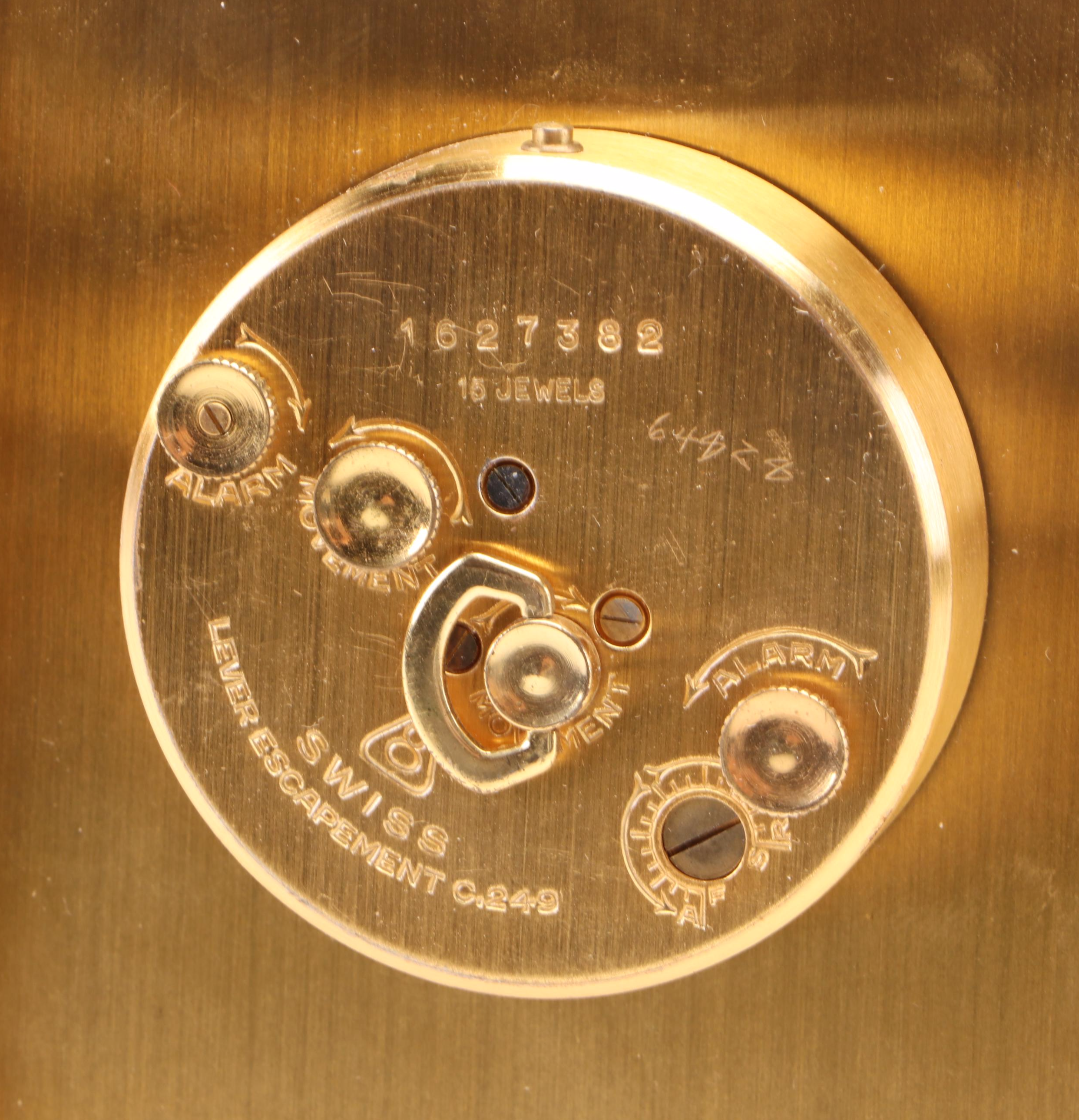 Tiffany & Co. 8 Day Swiss Movement Travel Alarm Clock