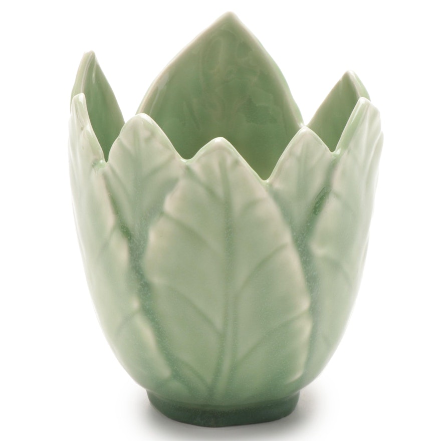 Rookwood Pottery Leaf-Form Earthenware Vase, 1945