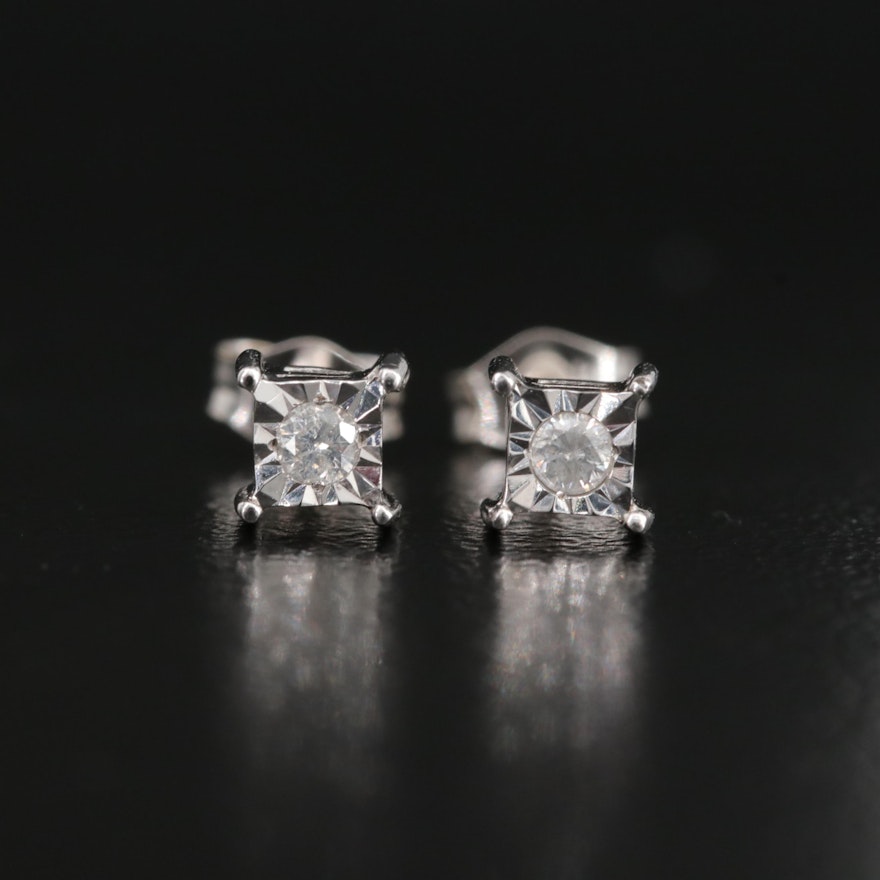 10K 0.05 CTW Diamond Stud Earrings