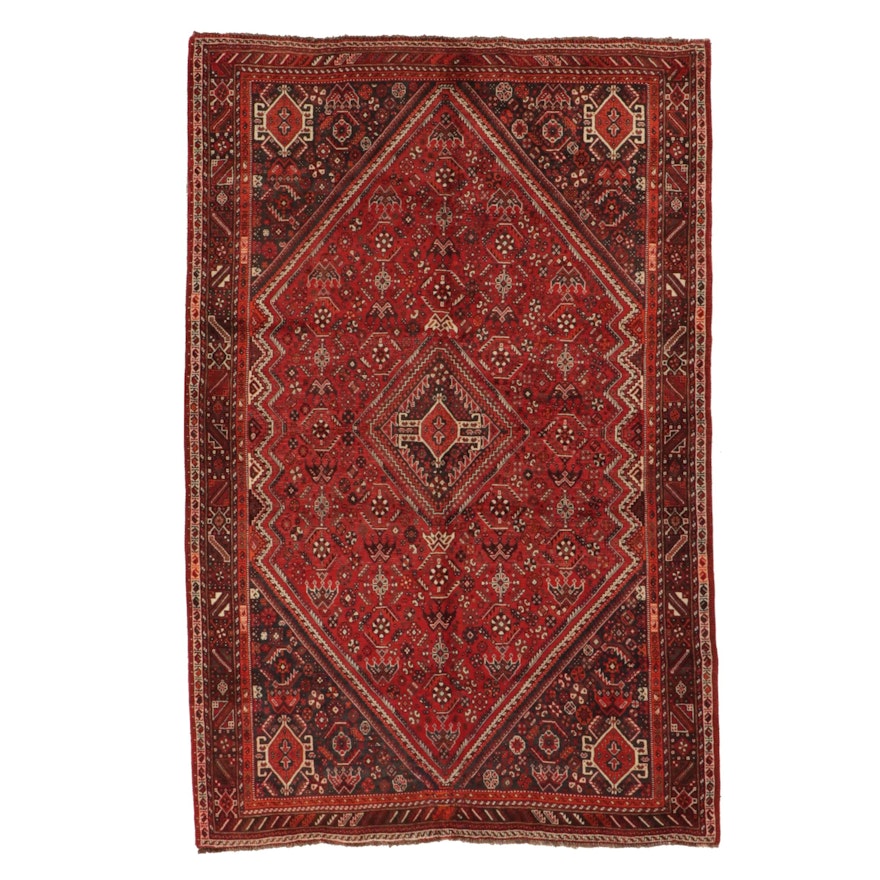 5'9 x 8'9 Hand-Knotted Persian Qashqai Area Rug