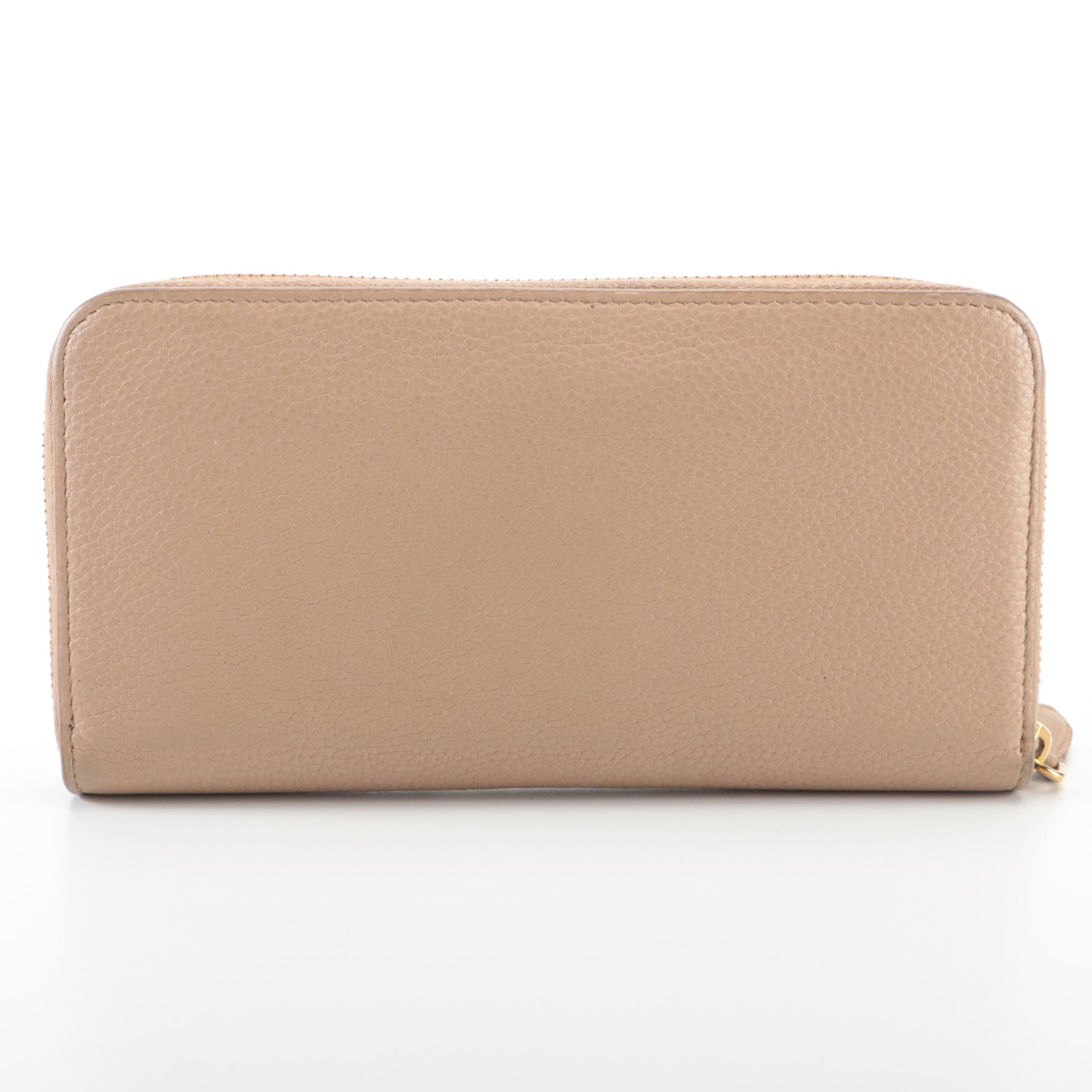 Prada Zip-Around Wallet in Vitello Daino Leather