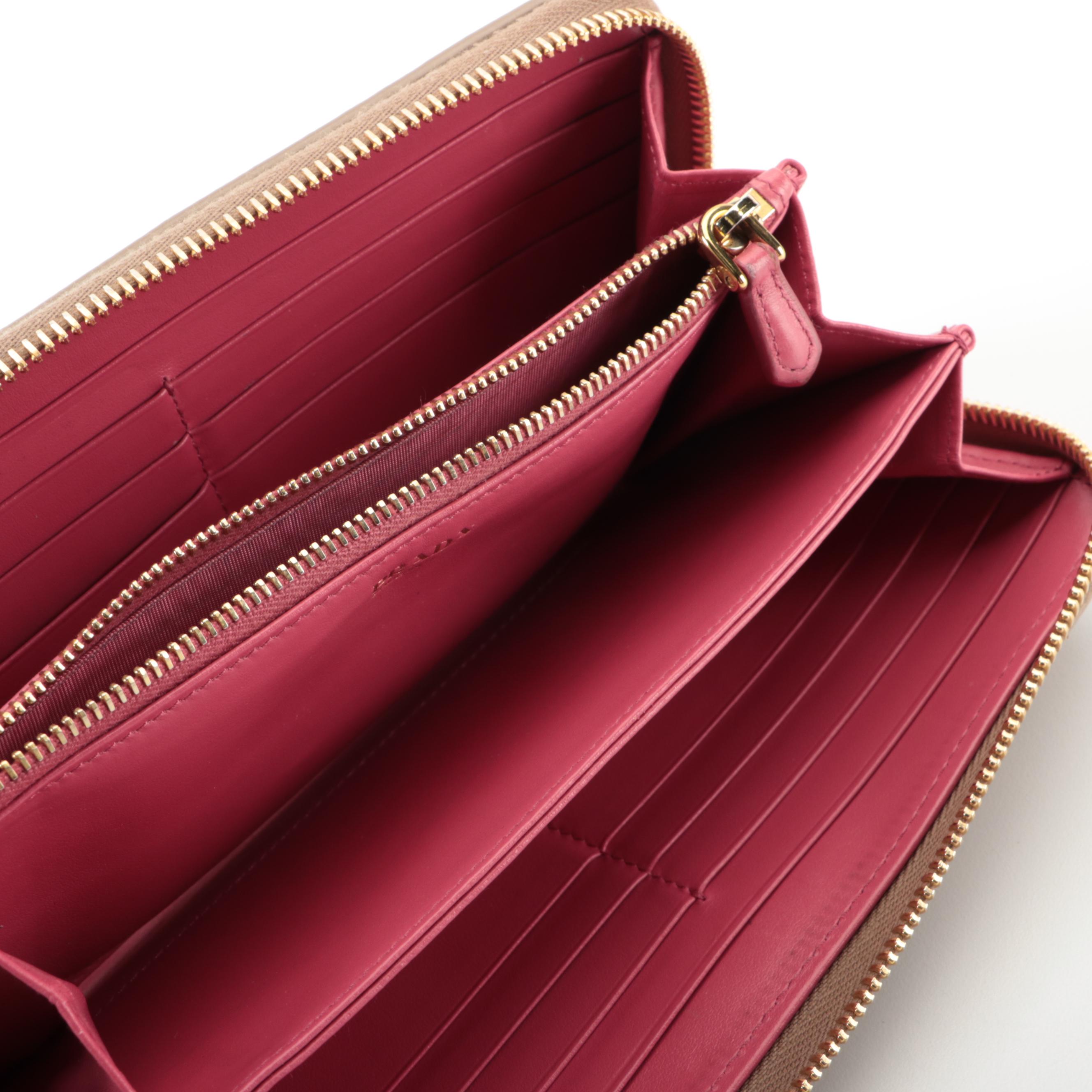 Prada Zip-Around Wallet in Vitello Daino Leather