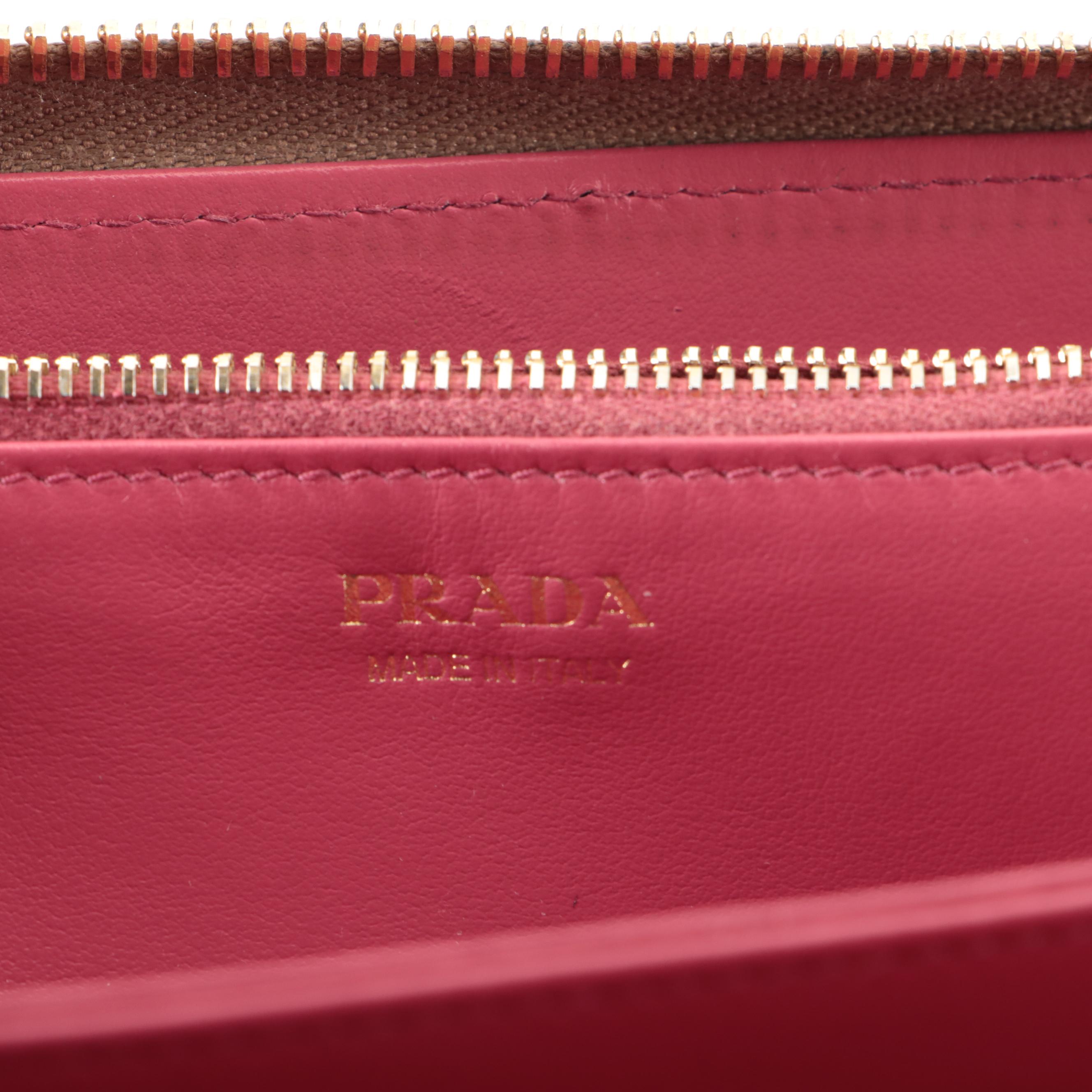 Prada Zip-Around Wallet in Vitello Daino Leather