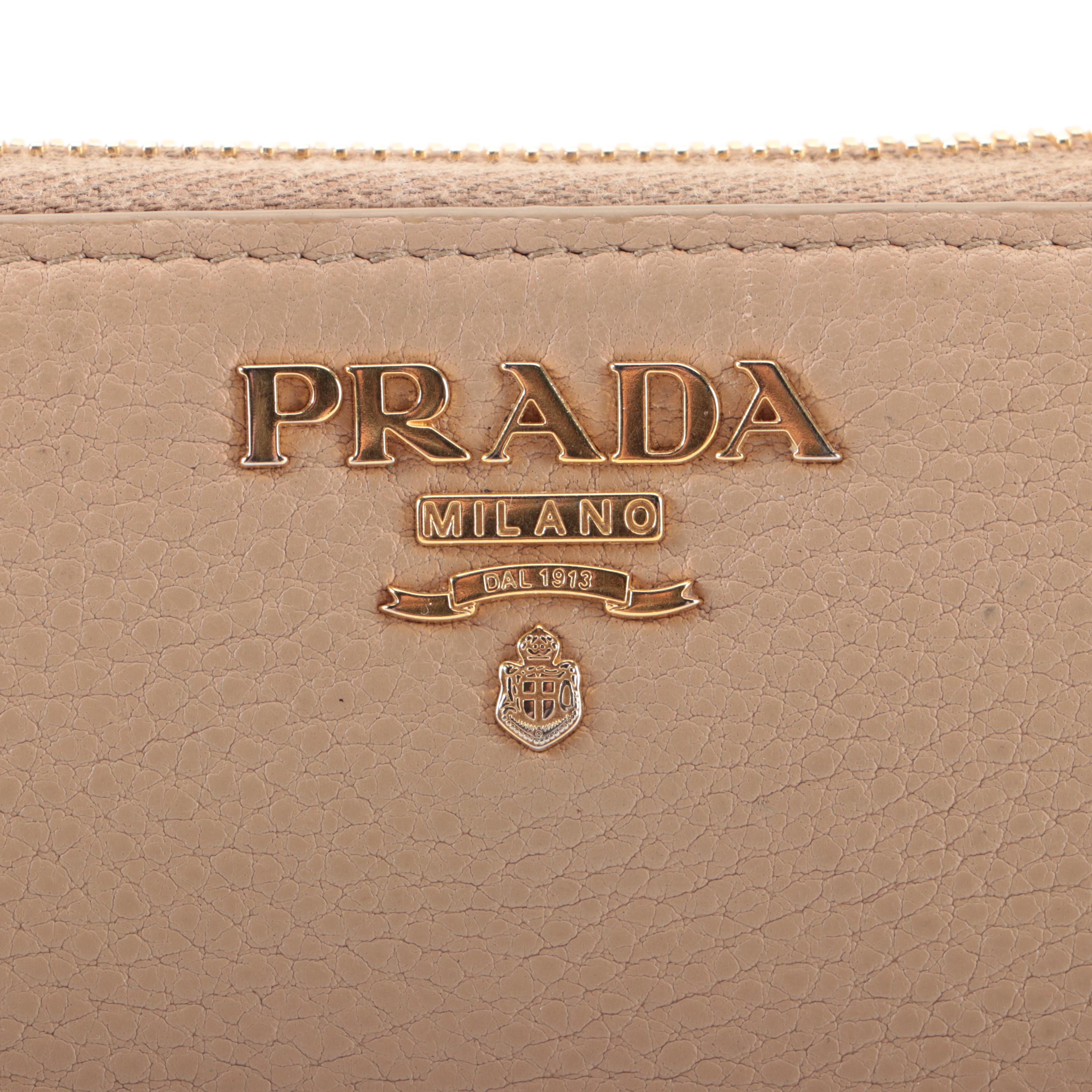 Prada Zip-Around Wallet in Vitello Daino Leather