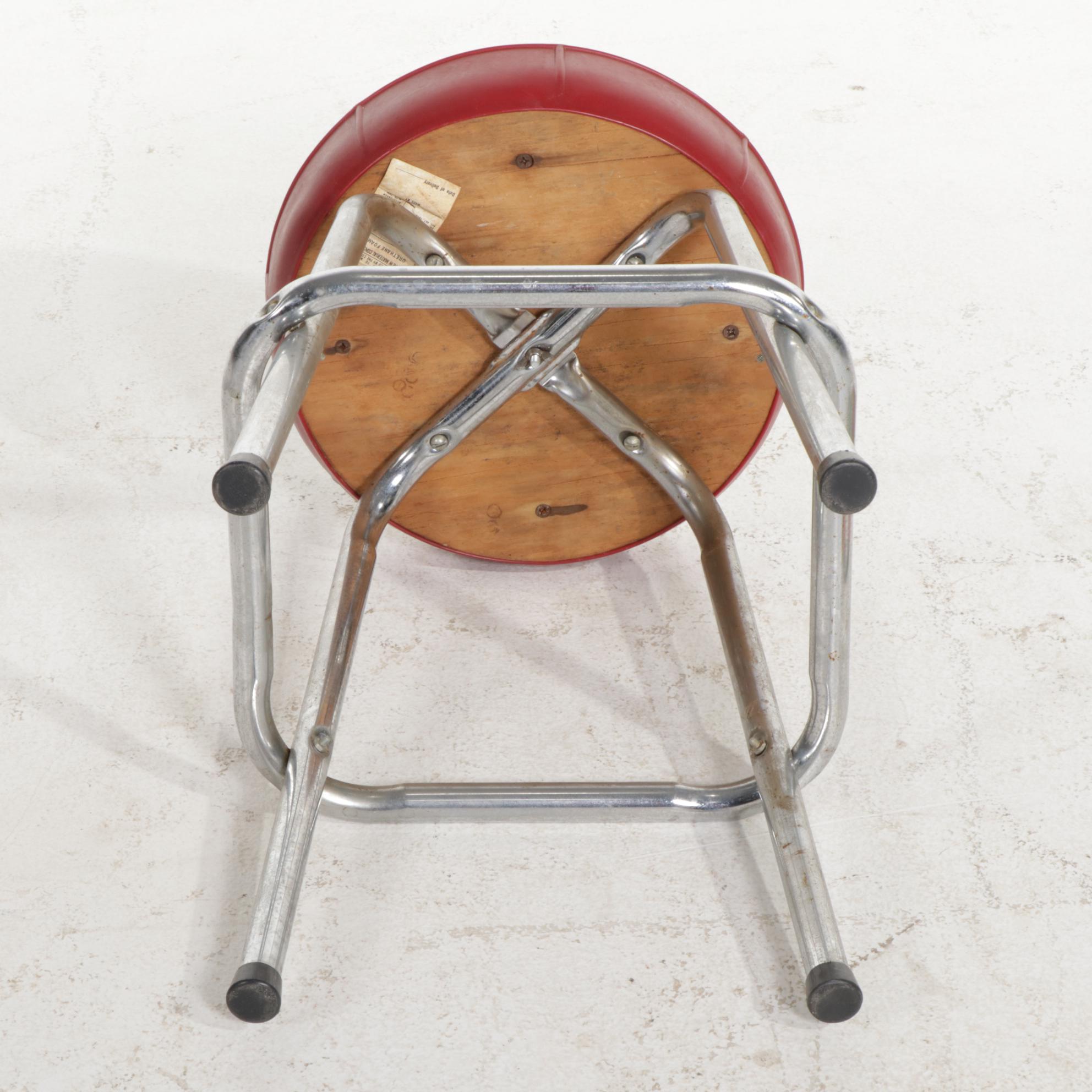 John Alcorn for 7Up Metal Advertising Sign and Chrome Barstool, circa 1970