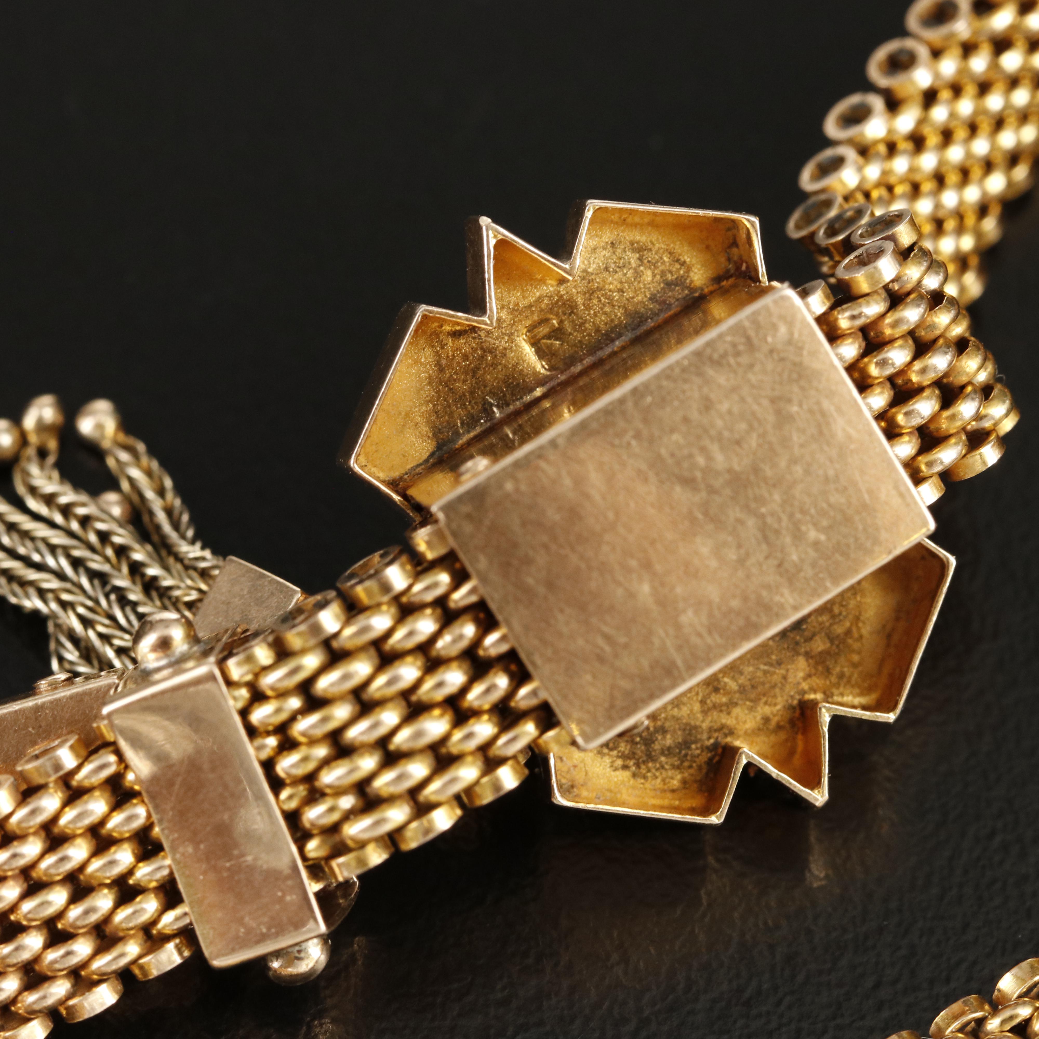 Mid-Victorian 10K Seed Pearl Taille d'Epargné Slide Bracelet