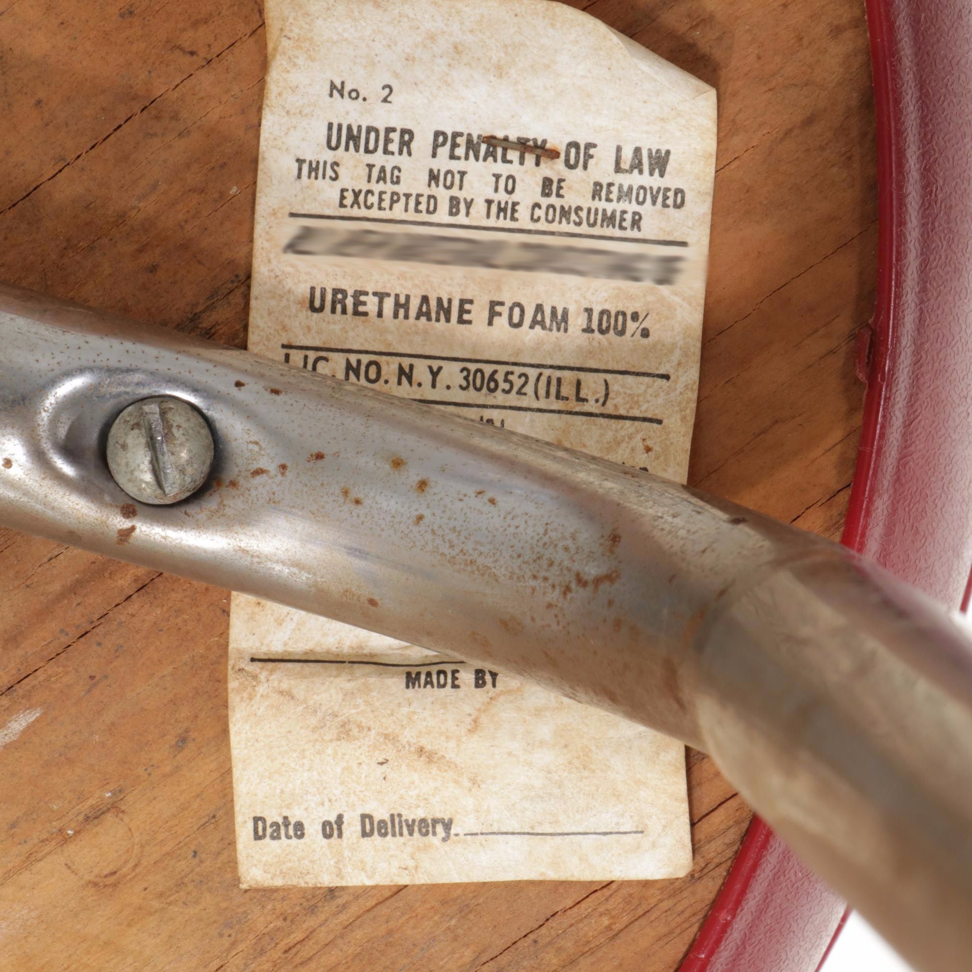 John Alcorn for 7Up Metal Advertising Sign and Chrome Barstool, circa 1970