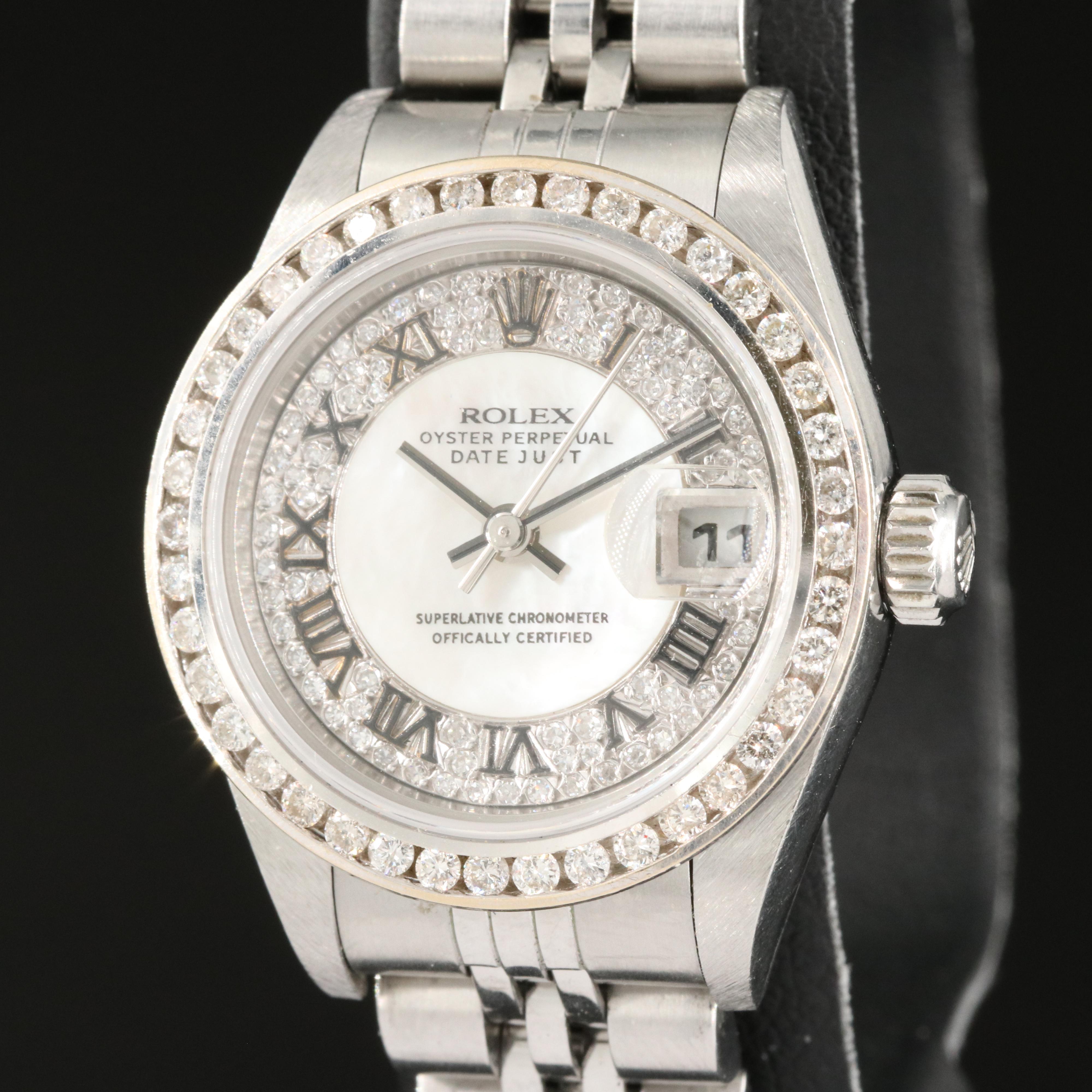 2000 Rolex Oyster Perpetual Diamond Datejust Watch