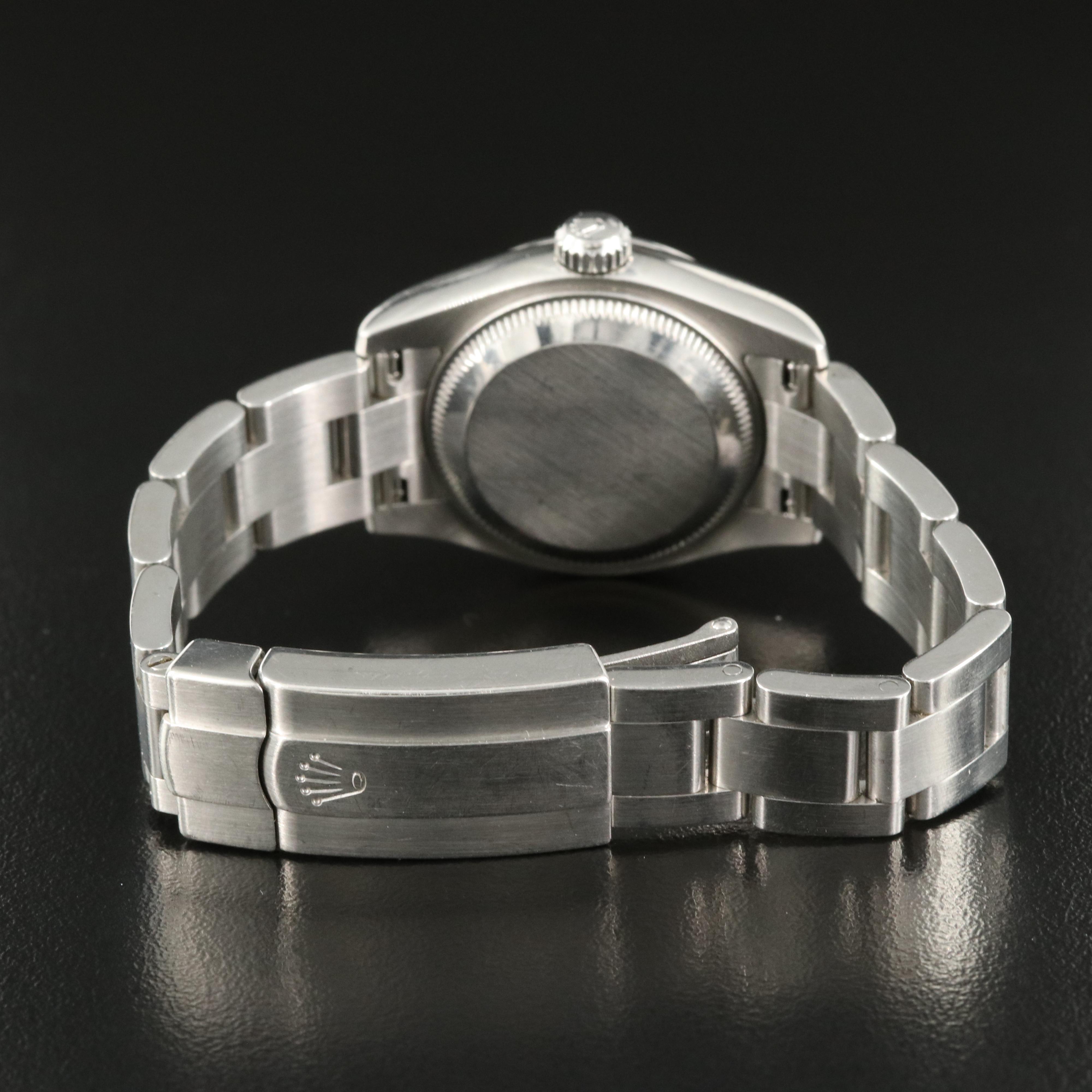 Rolex Oyster Perpetual Black Arabic Pink Markers Watch