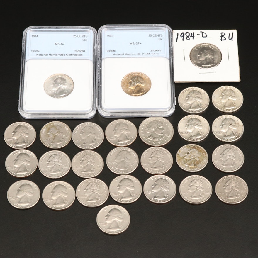 United States Quarters Including Silver Quarters