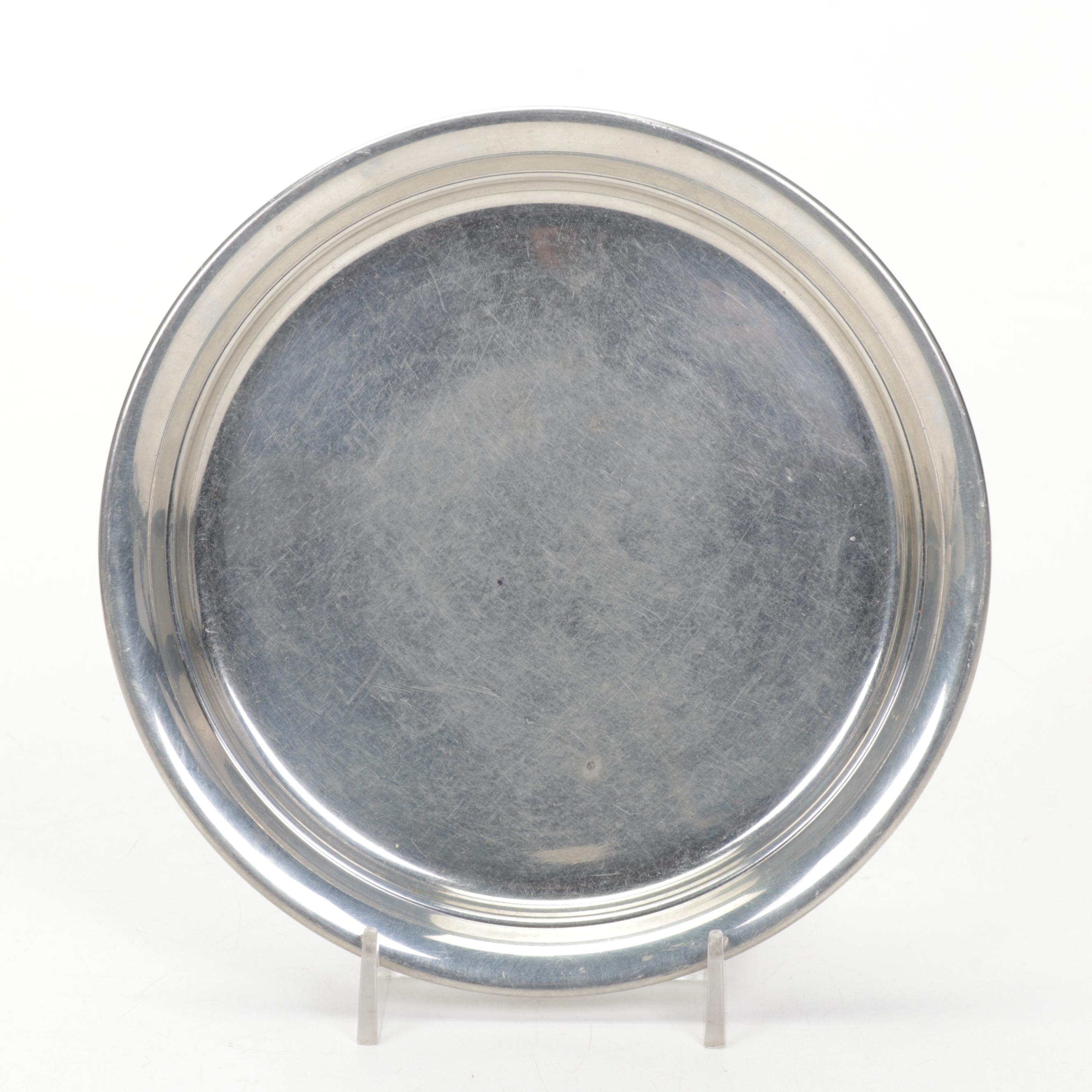 Tiffany & Co. Plate, Wyler Trinket Box, and Three Metal Picture Frames