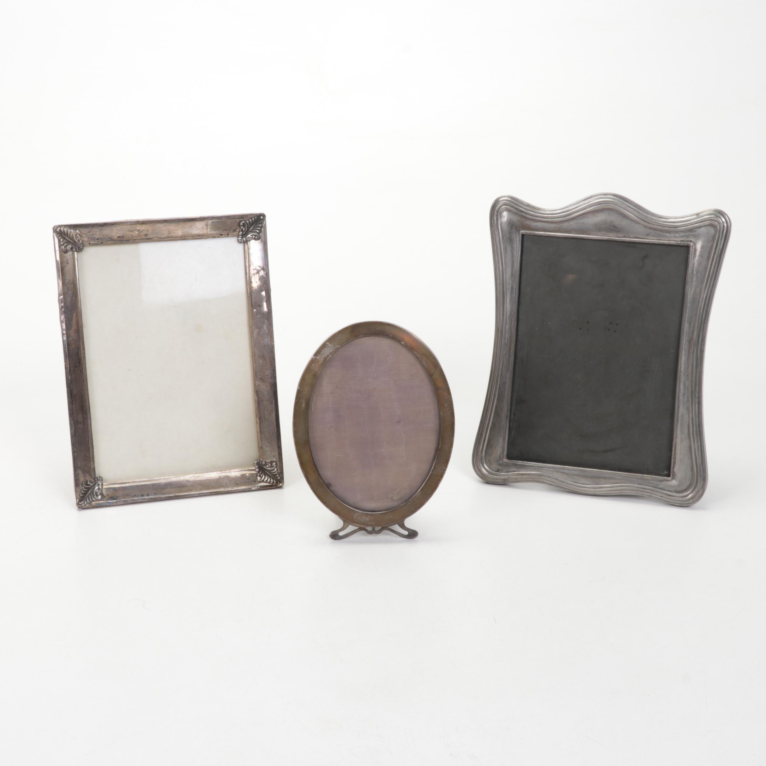 Tiffany & Co. Plate, Wyler Trinket Box, and Three Metal Picture Frames