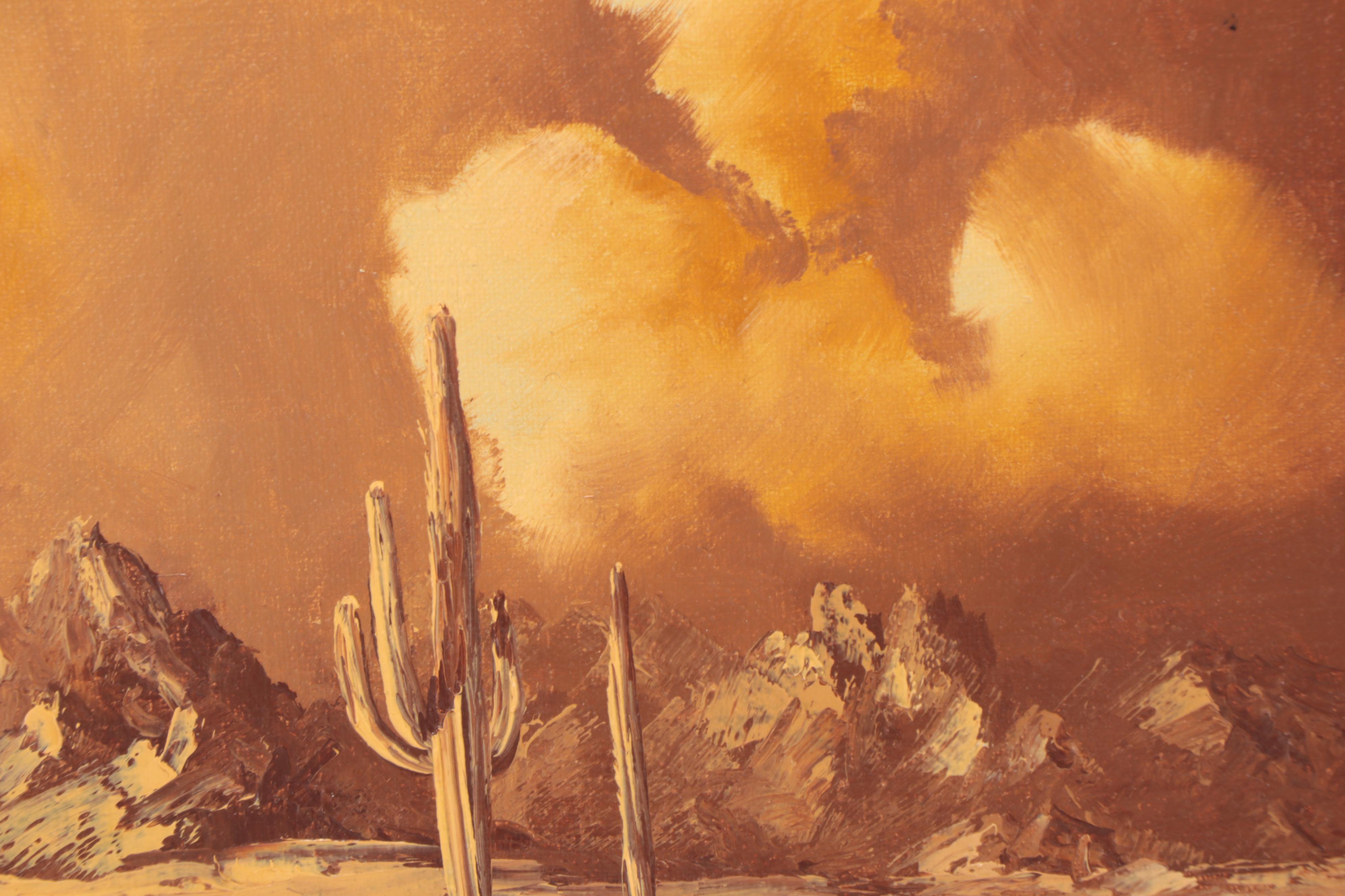 Thomas L. Lewis Southwestern Landscape Oil Painting "Desert Clouds"