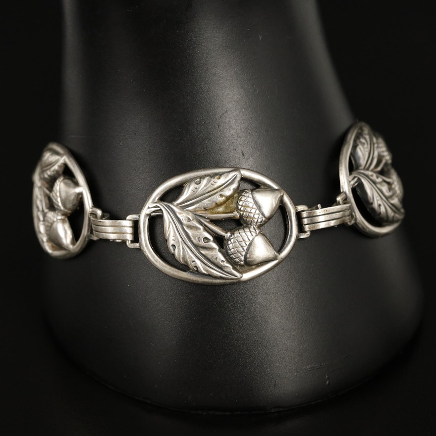 Danecraft Sterling Oak Leaves and Acorn Bracelet