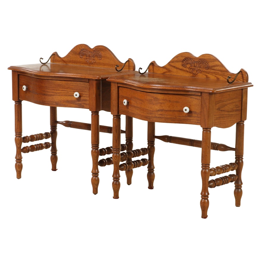 Pair of Pulaski Keepsake Oak End Tables