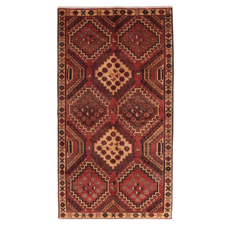 4' x 7'6 Hand-Knotted Persian Kurdish Area Rug