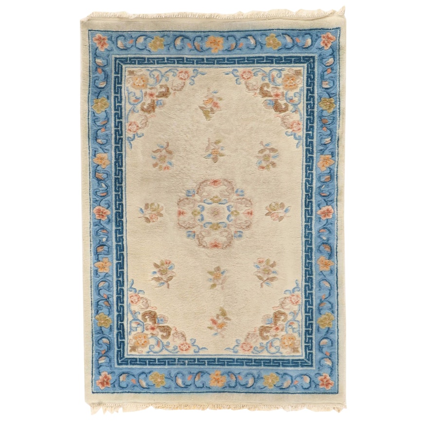 4'1 x 6'2 Hand-Knotted Chinese Peking Area Rug