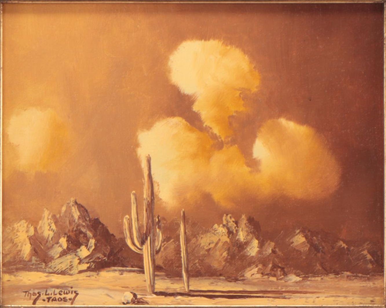 Thomas L. Lewis Southwestern Landscape Oil Painting "Desert Clouds"