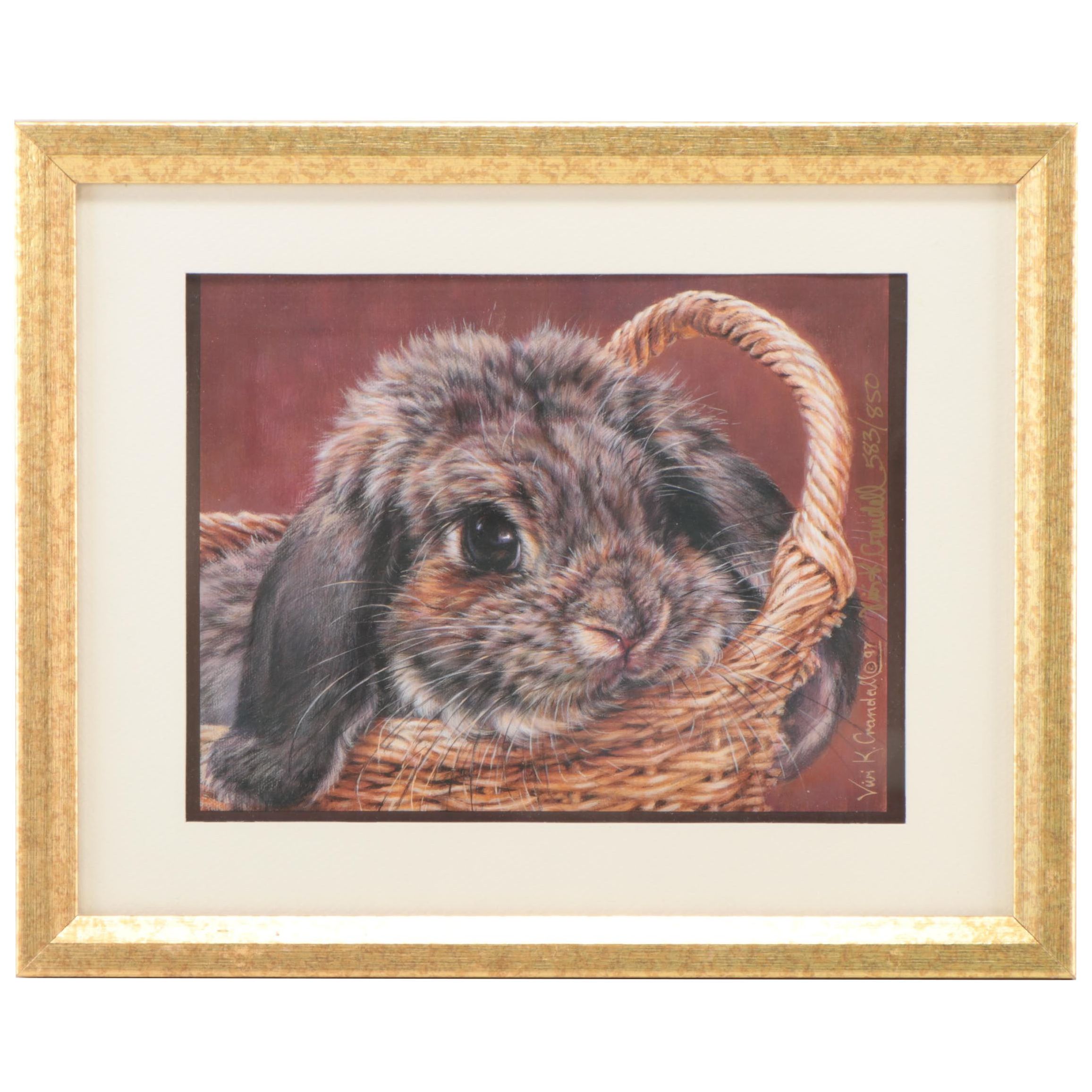 Vivi Crandall Offset Lithograph of Bunny, 1997