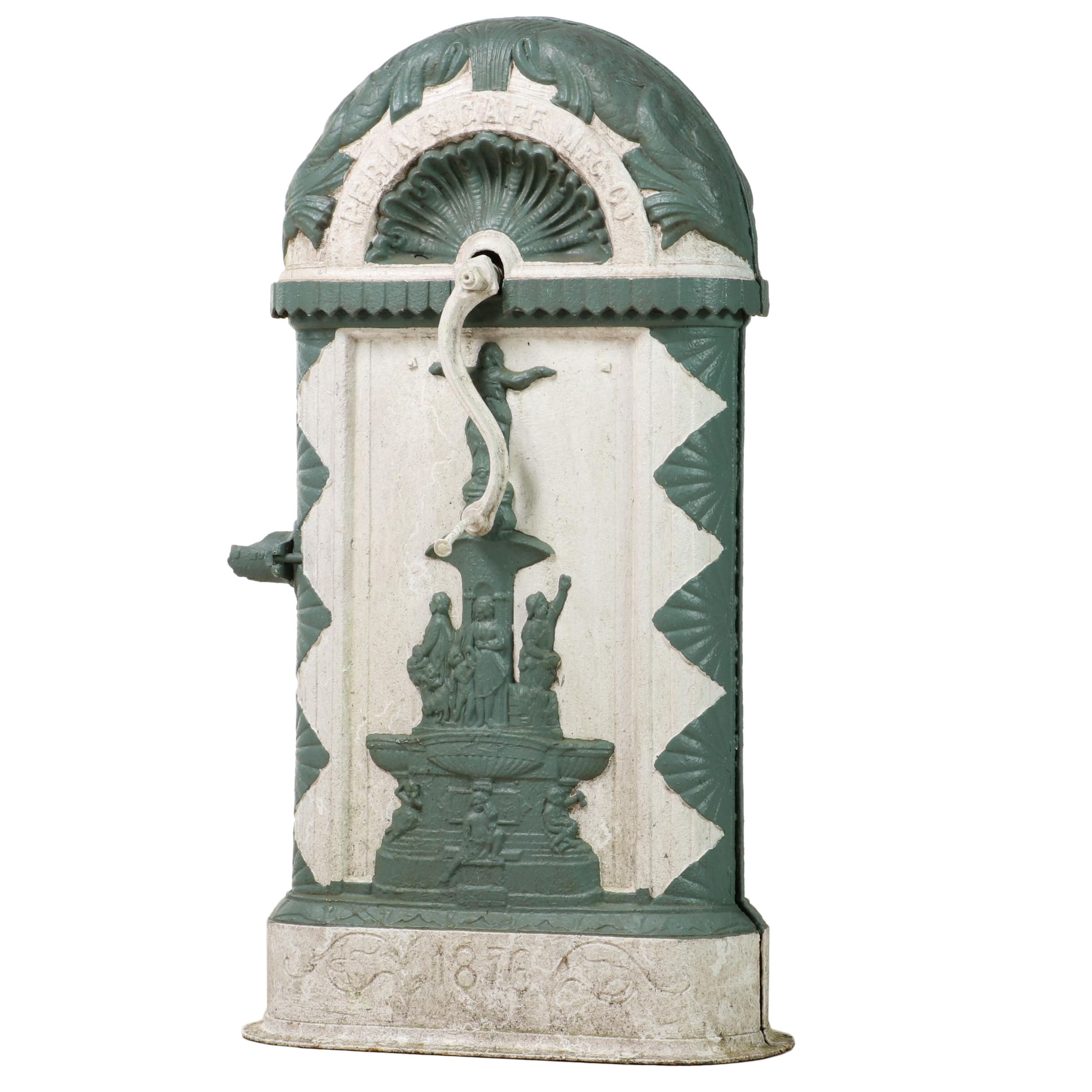 Perin & Gaff Victorian Cast Iron "Genius of Water" Cistern Pump, 19th Century