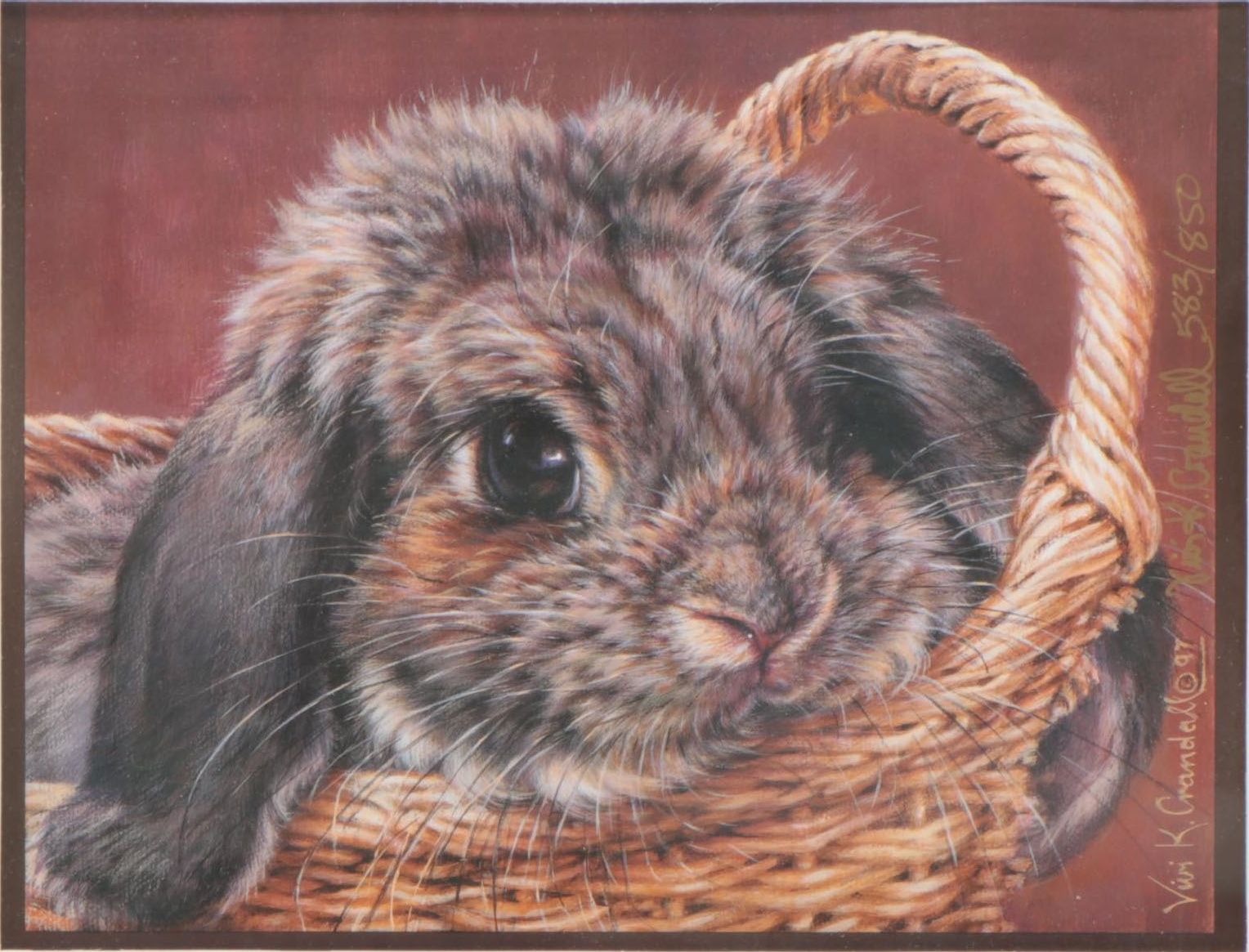 Vivi Crandall Offset Lithograph of Bunny, 1997