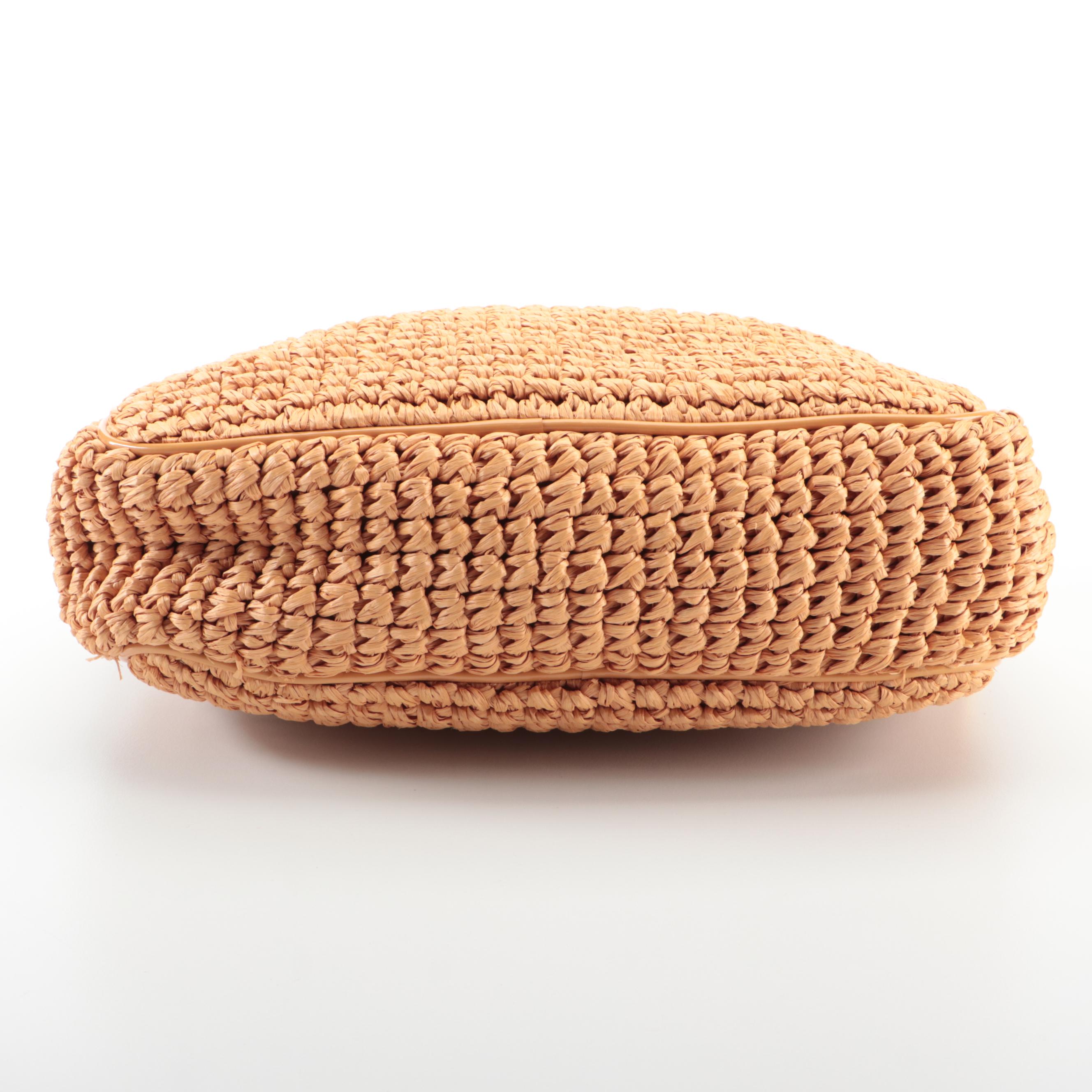 Tory Burch Shoulder Bag in Raffia and Patent Leather