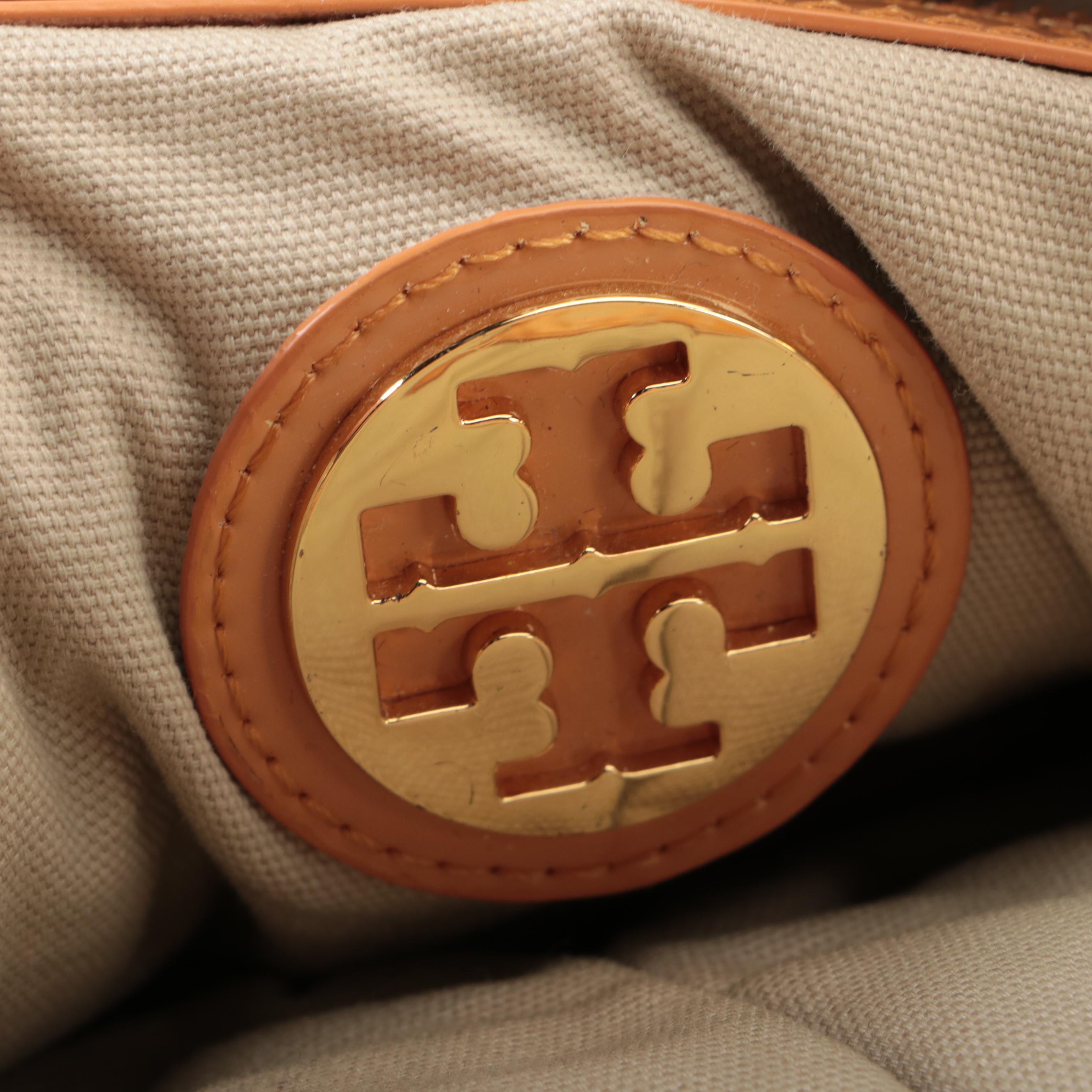 Tory Burch Shoulder Bag in Raffia and Patent Leather