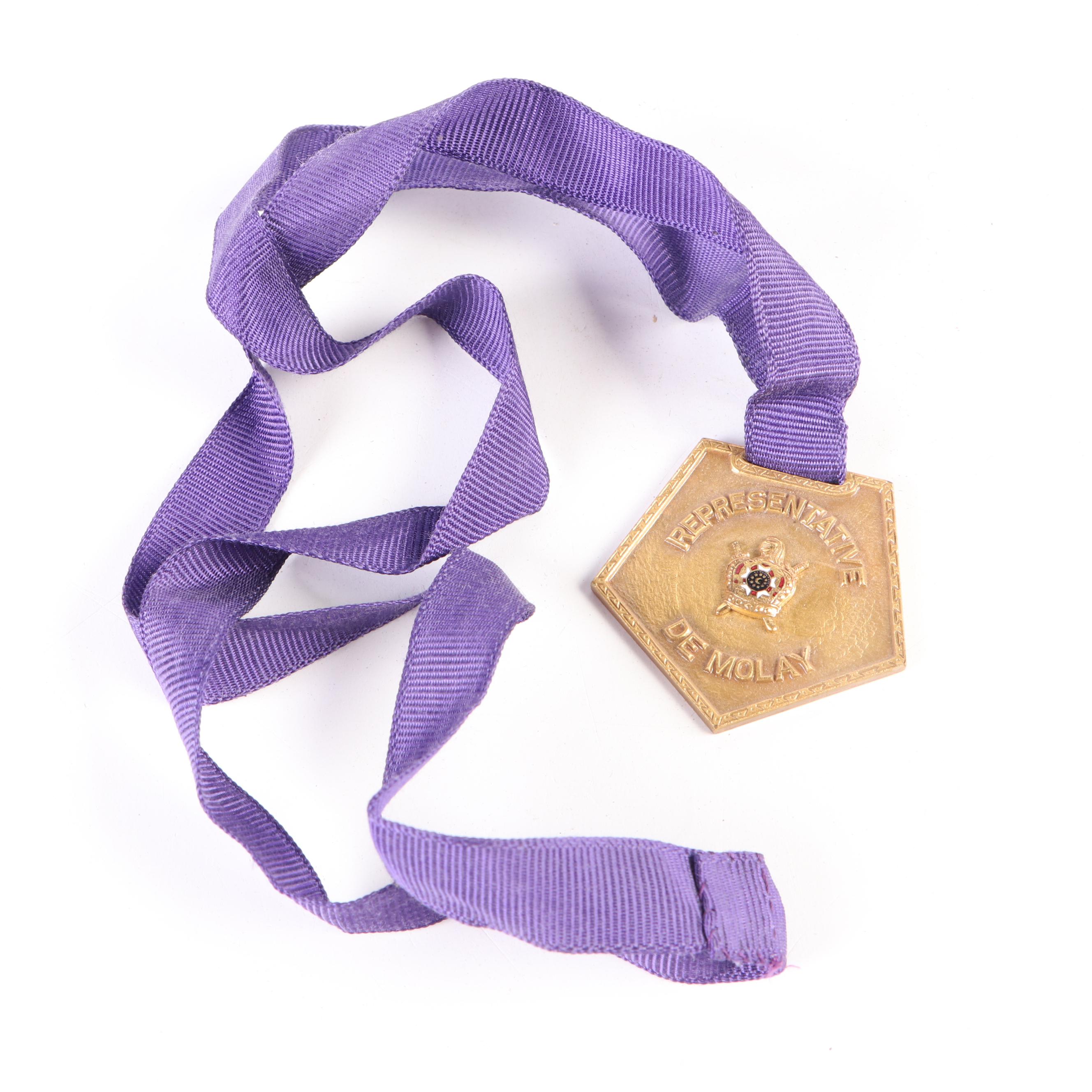 Masonic "Oola Khan" Fez and Order of DeMolay Medals, Mid 20th Century