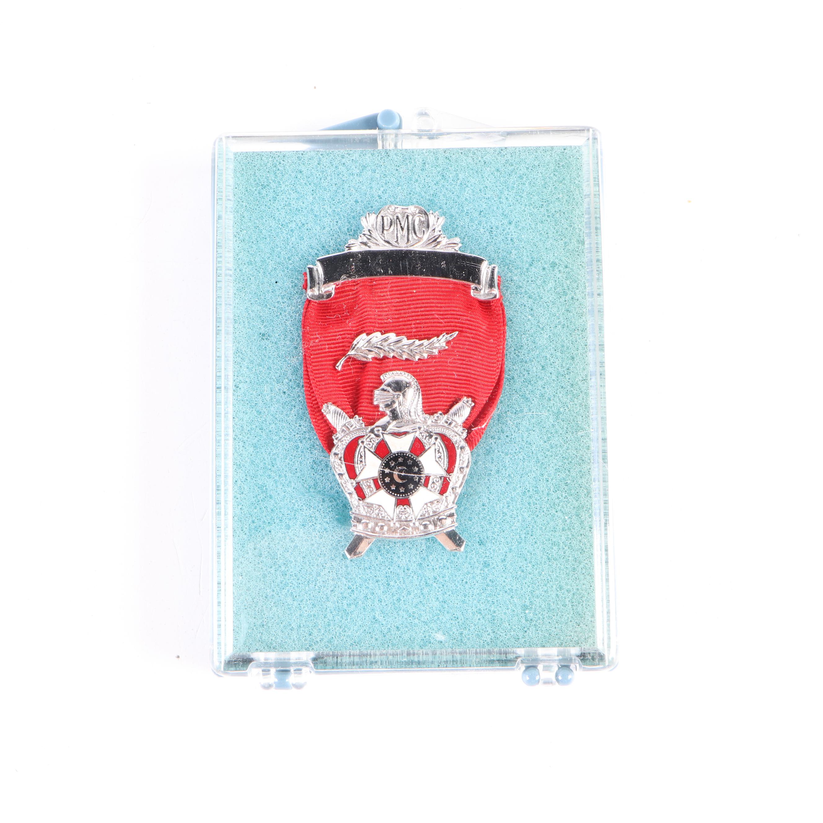 Masonic "Oola Khan" Fez and Order of DeMolay Medals, Mid 20th Century