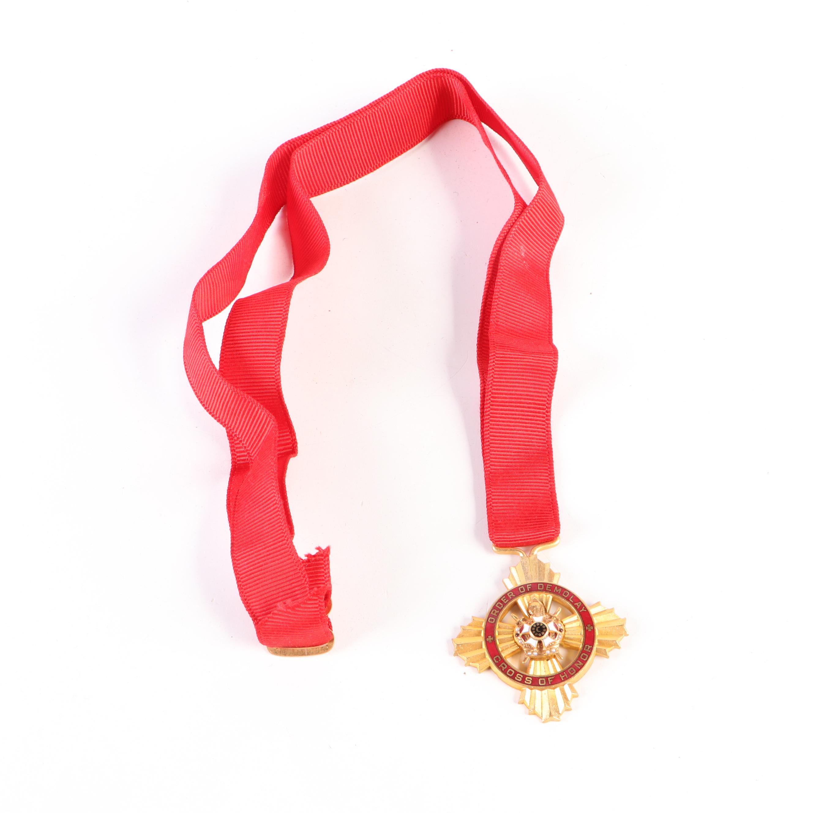 Masonic "Oola Khan" Fez and Order of DeMolay Medals, Mid 20th Century