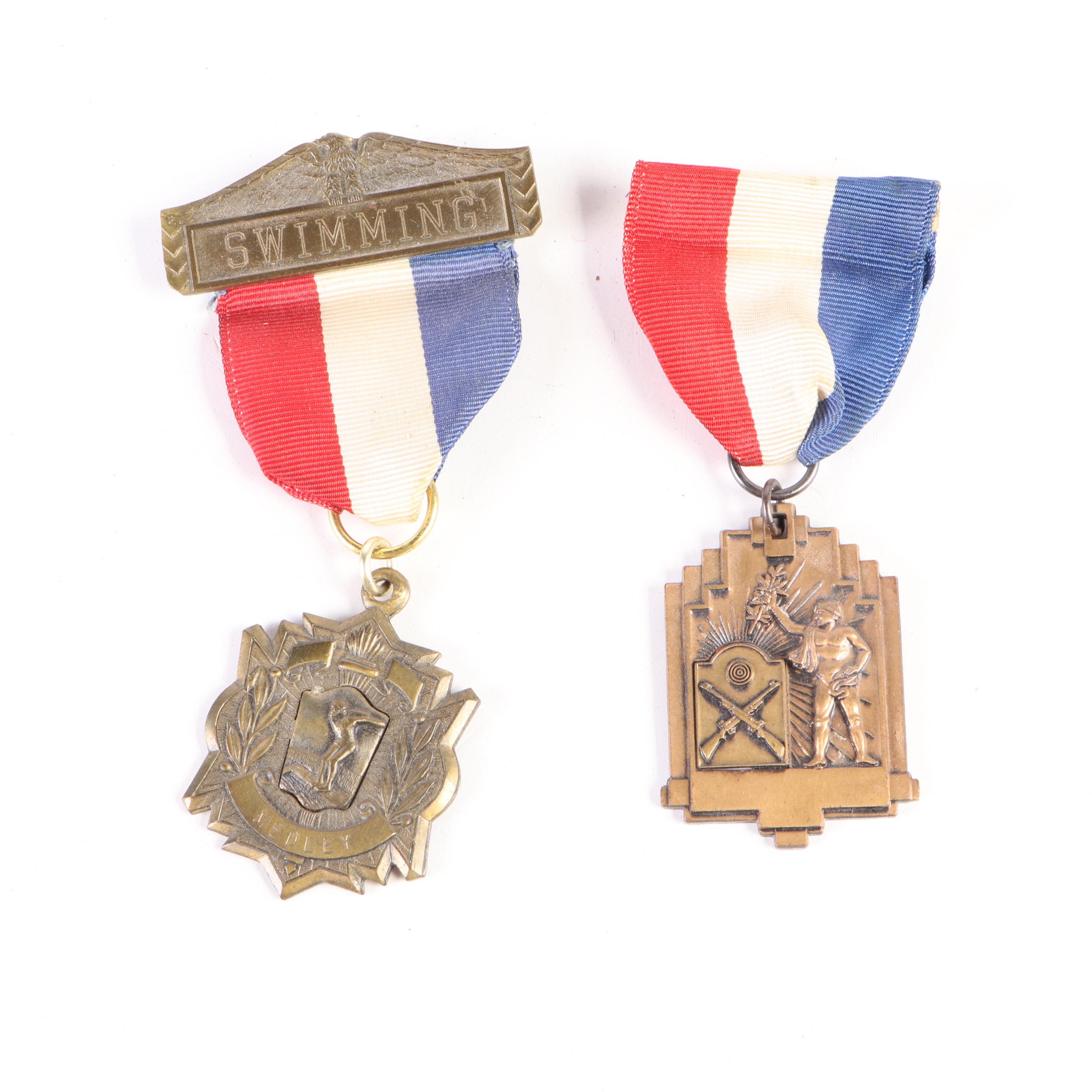 Masonic "Oola Khan" Fez and Order of DeMolay Medals, Mid 20th Century