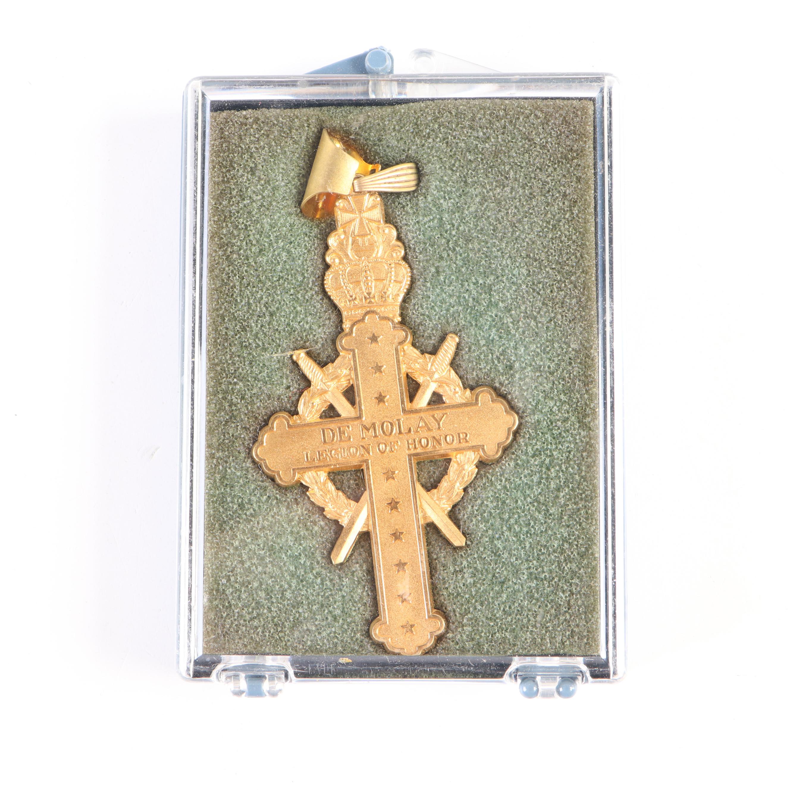 Masonic "Oola Khan" Fez and Order of DeMolay Medals, Mid 20th Century