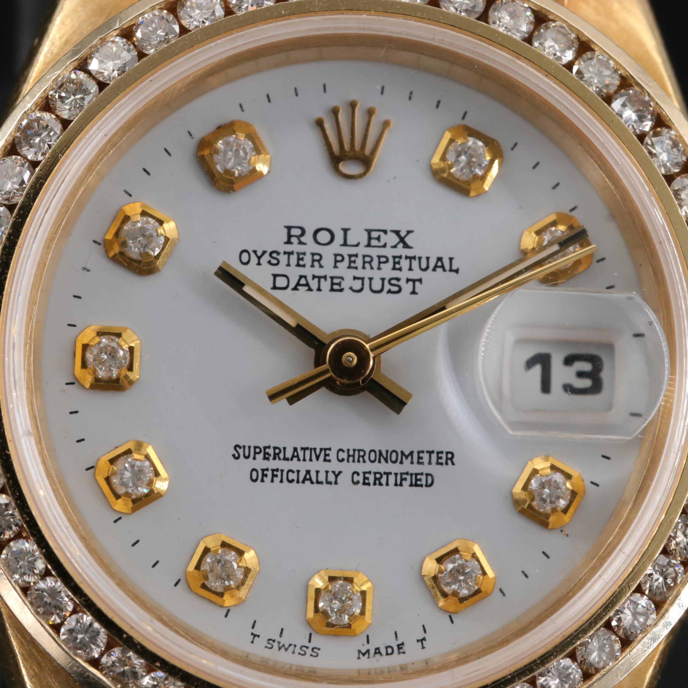 1993-1994 Rolex 18K Datejust 0.81 CTW Diamond Dial and Bezel Watch