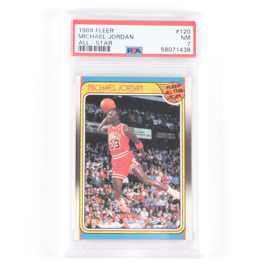 1988 Fleer Michael Jordan All-Star Basketball Card PSA 7