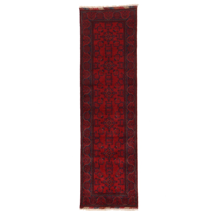 2'10 x 9'11 Hand-Knotted Afghan Kunduz Carpet Runner