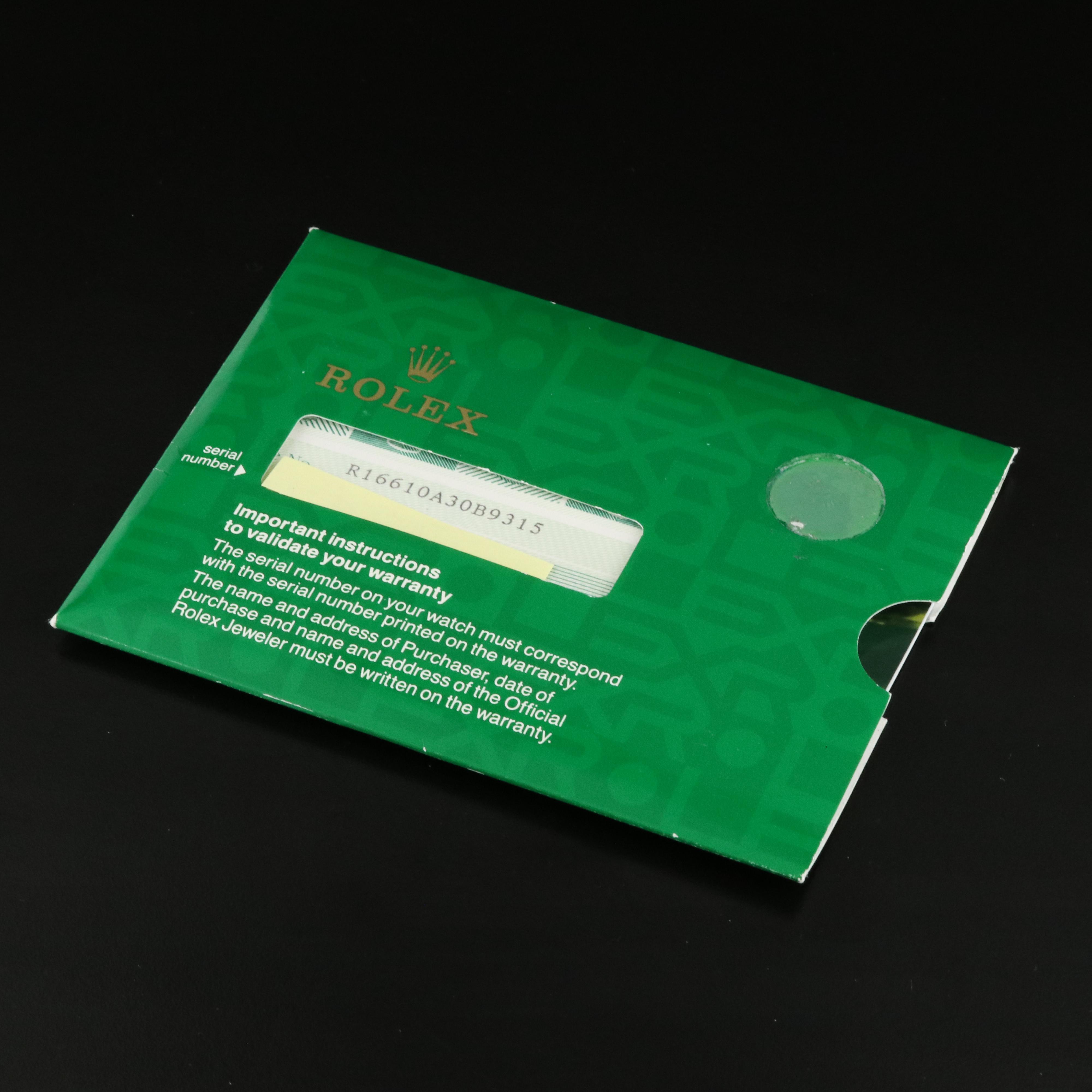 1999 Rolex Oyster Perpetual Date Submariner Watch