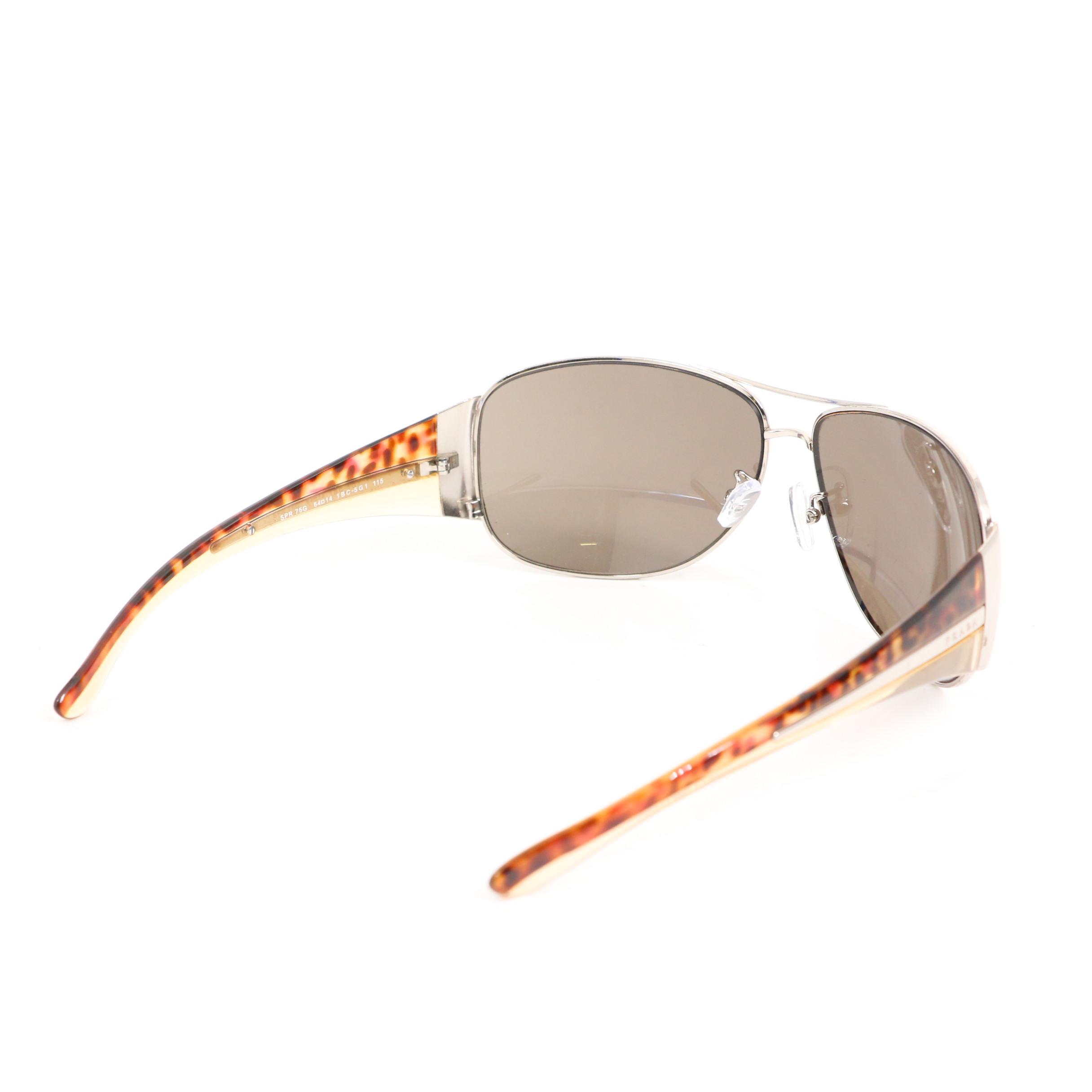 Prada SPR 75G Wrap Sunglasses with Case