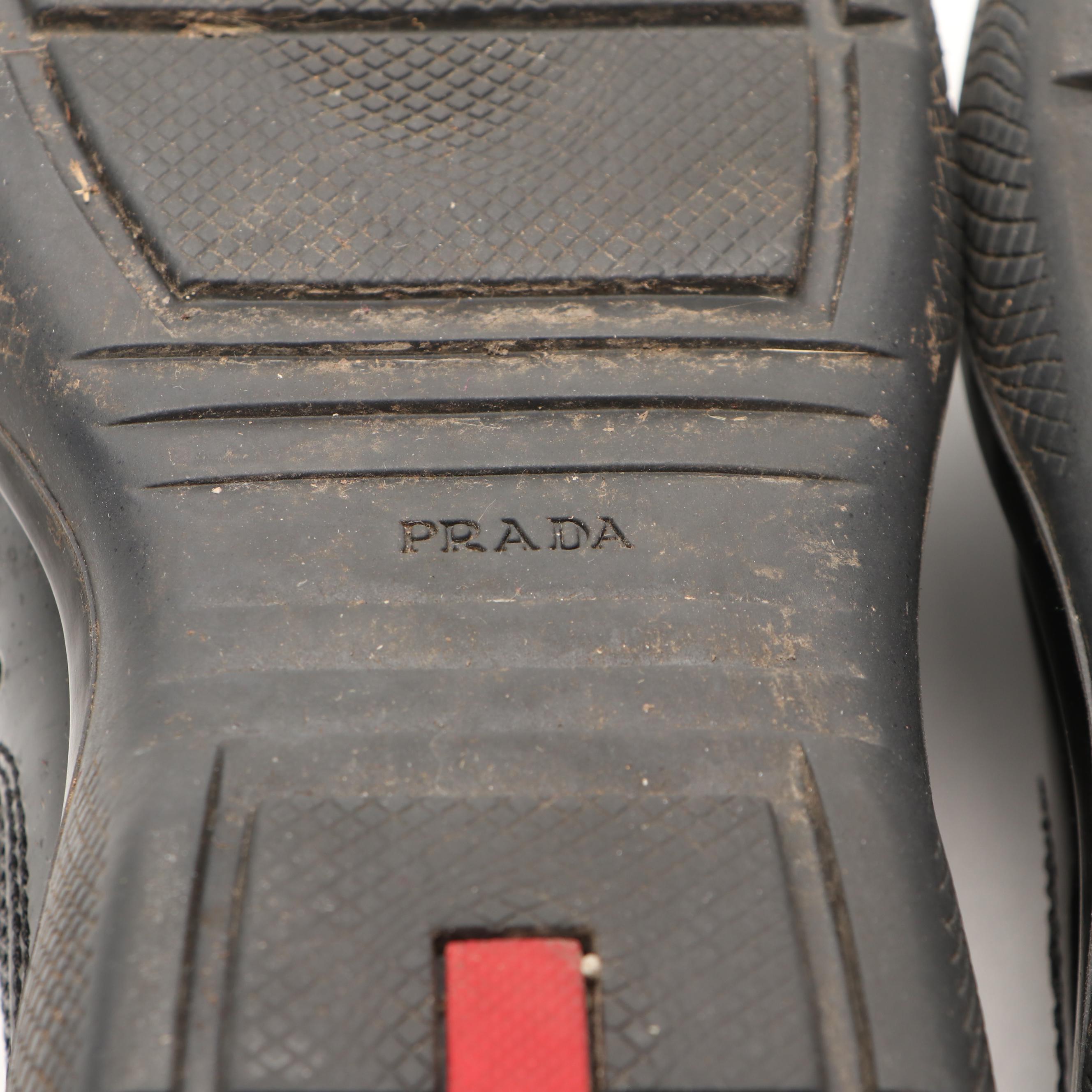 Prada Luna Rossa America's Cup Sneakers with Patent Leather Trim