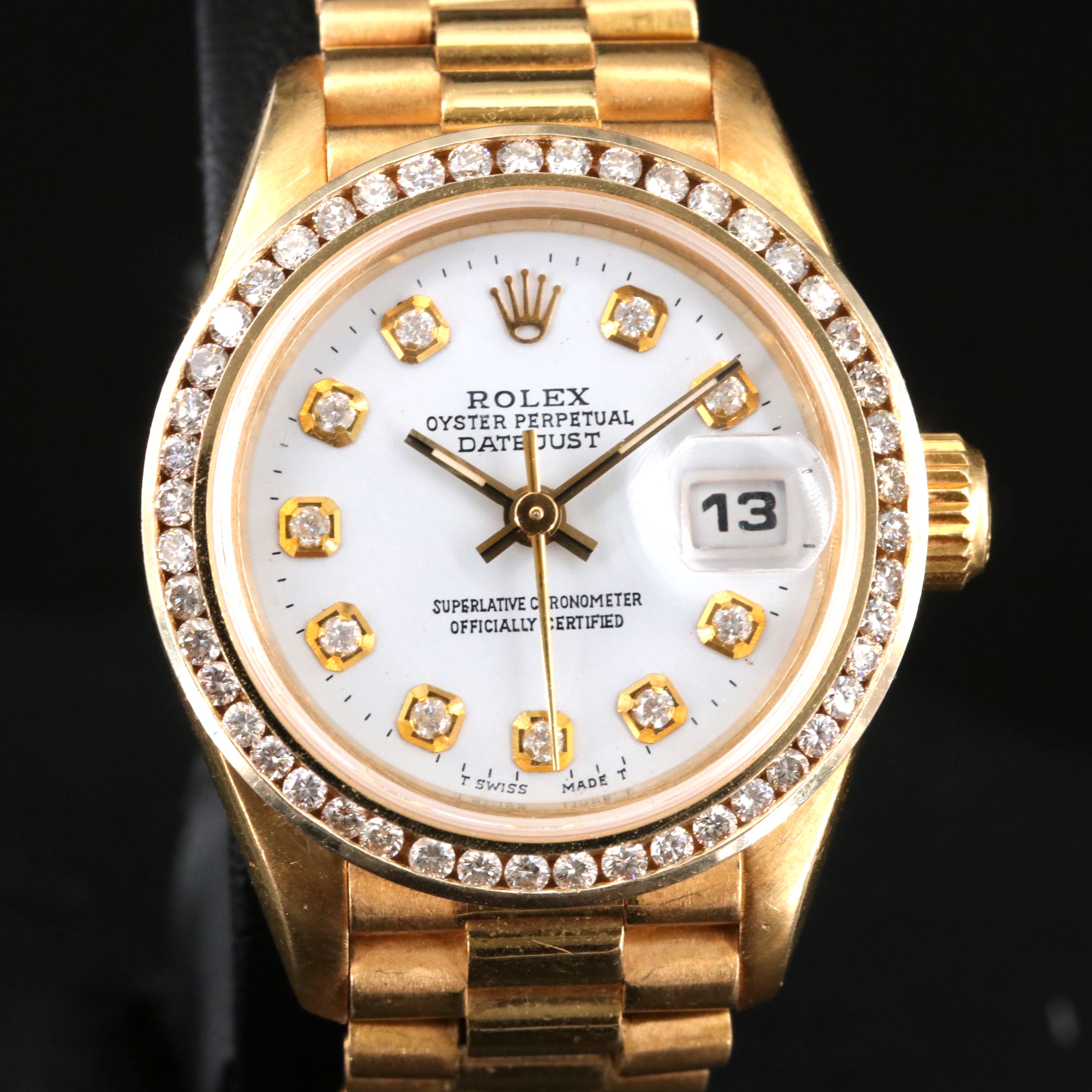 1993-1994 Rolex 18K Datejust 0.81 CTW Diamond Dial and Bezel Watch