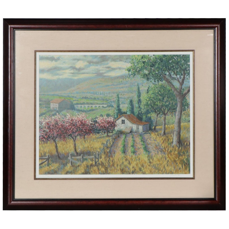 Christian Title Rural Landscape Serigraph, 21st Century