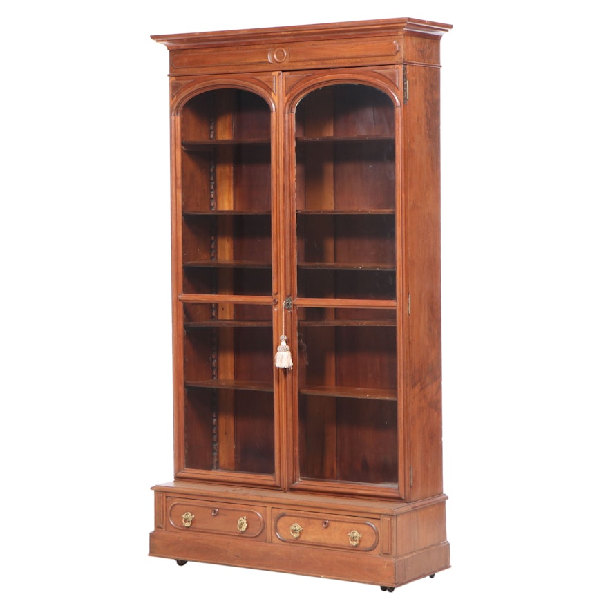 Victorian Renaissance-Revival Walnut Bookcase, Late 19th Century