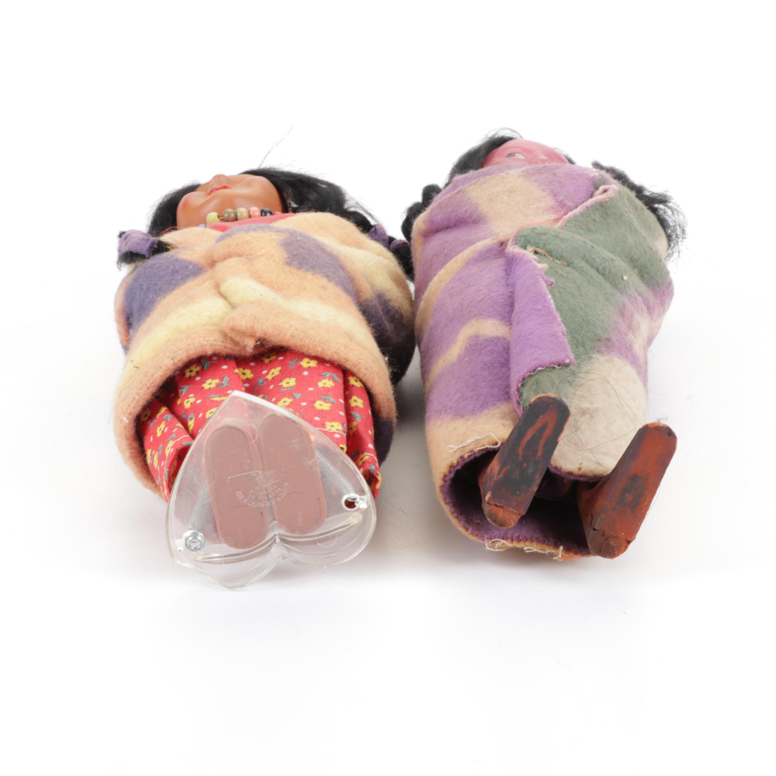 Native American Hand-Crafted Skookum Dolls, Mid-20th Century
