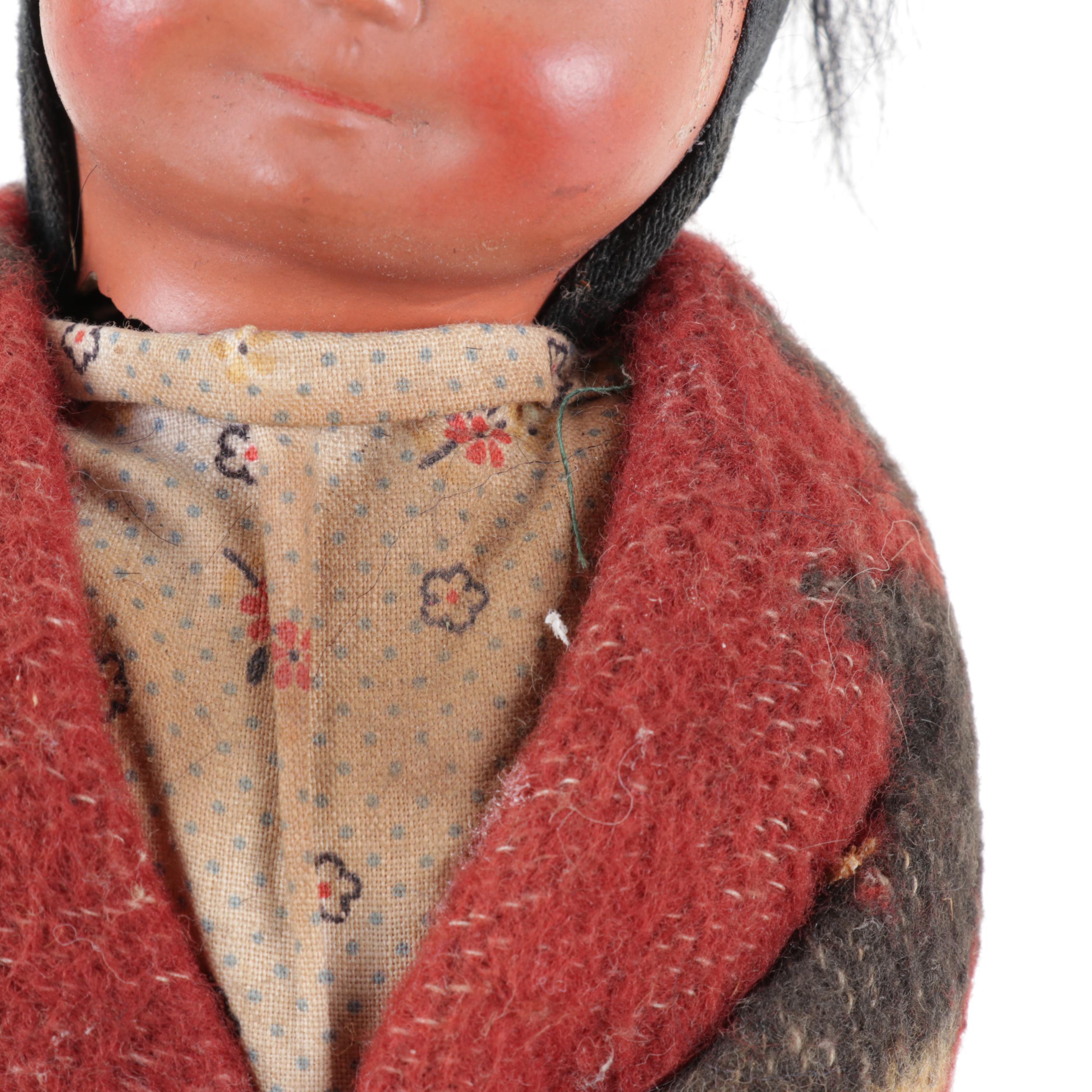 Native American Hand-Crafted Skookum Dolls, Mid-20th Century